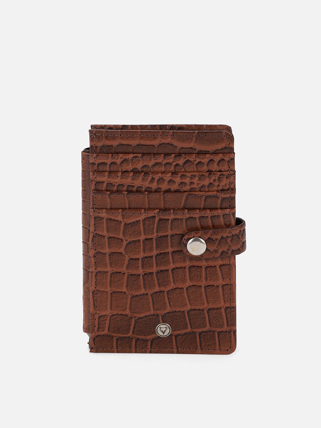 Allen Solly Men Brown Abstract Textured Leather Two Fold Wallet-picture-20