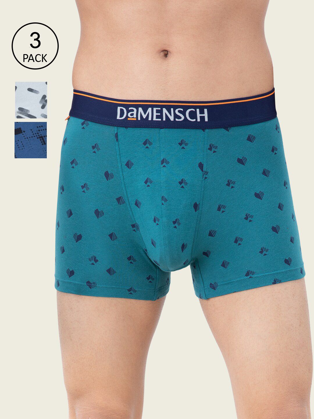 DAMENSCH Men Pack of 3 Cotton Printed Trunks DAM-CTP-T-CMT-SOG-NVP-PACK-3-picture-32