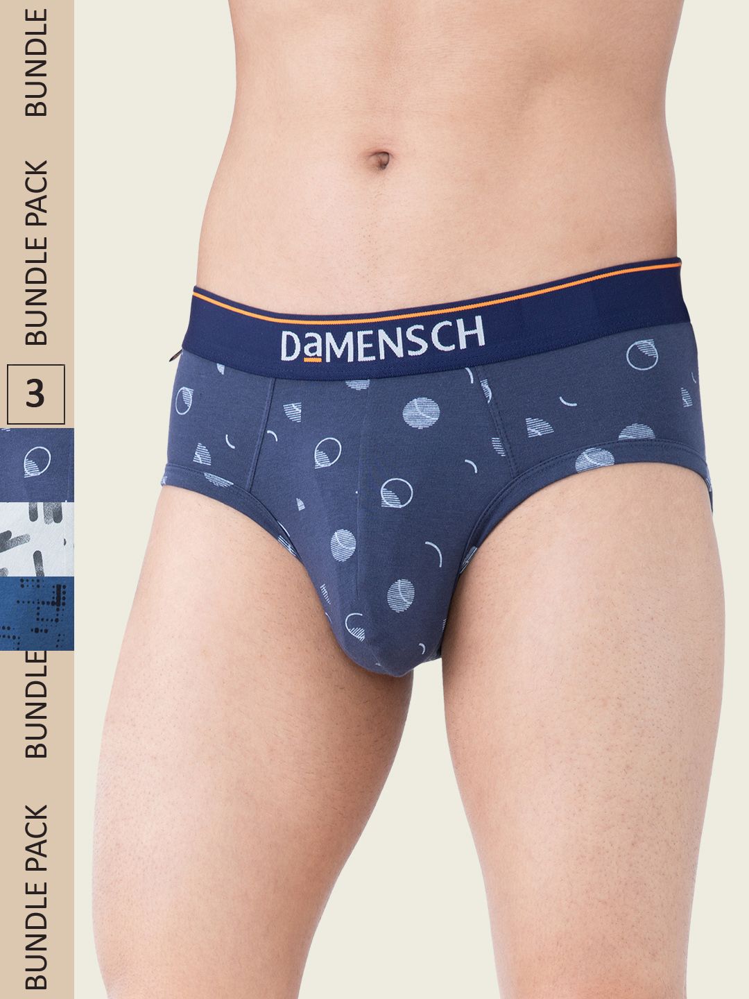 DAMENSCH Men  Pack Of 3 Deo-Cotton Anti-Bacterial Moisture-Free Briefs-picture-35