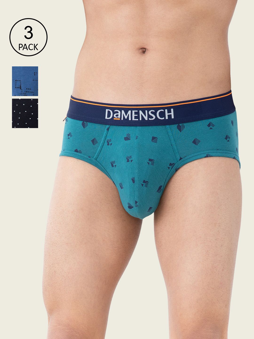 DAMENSCH Men Pack of 3 Cotton Printed Brief DAM-CTP-B-CMT-NVP-BSD-PACK-3-picture-34