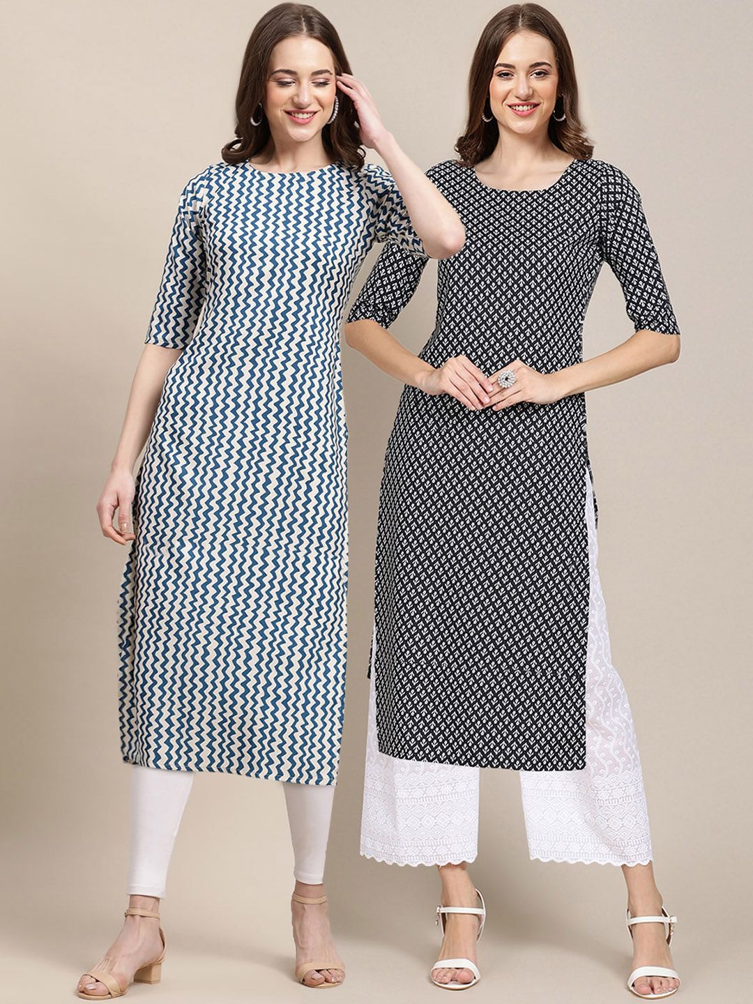 7threads KALINI Women Pack of 2 Crepe Kurta-picture-34