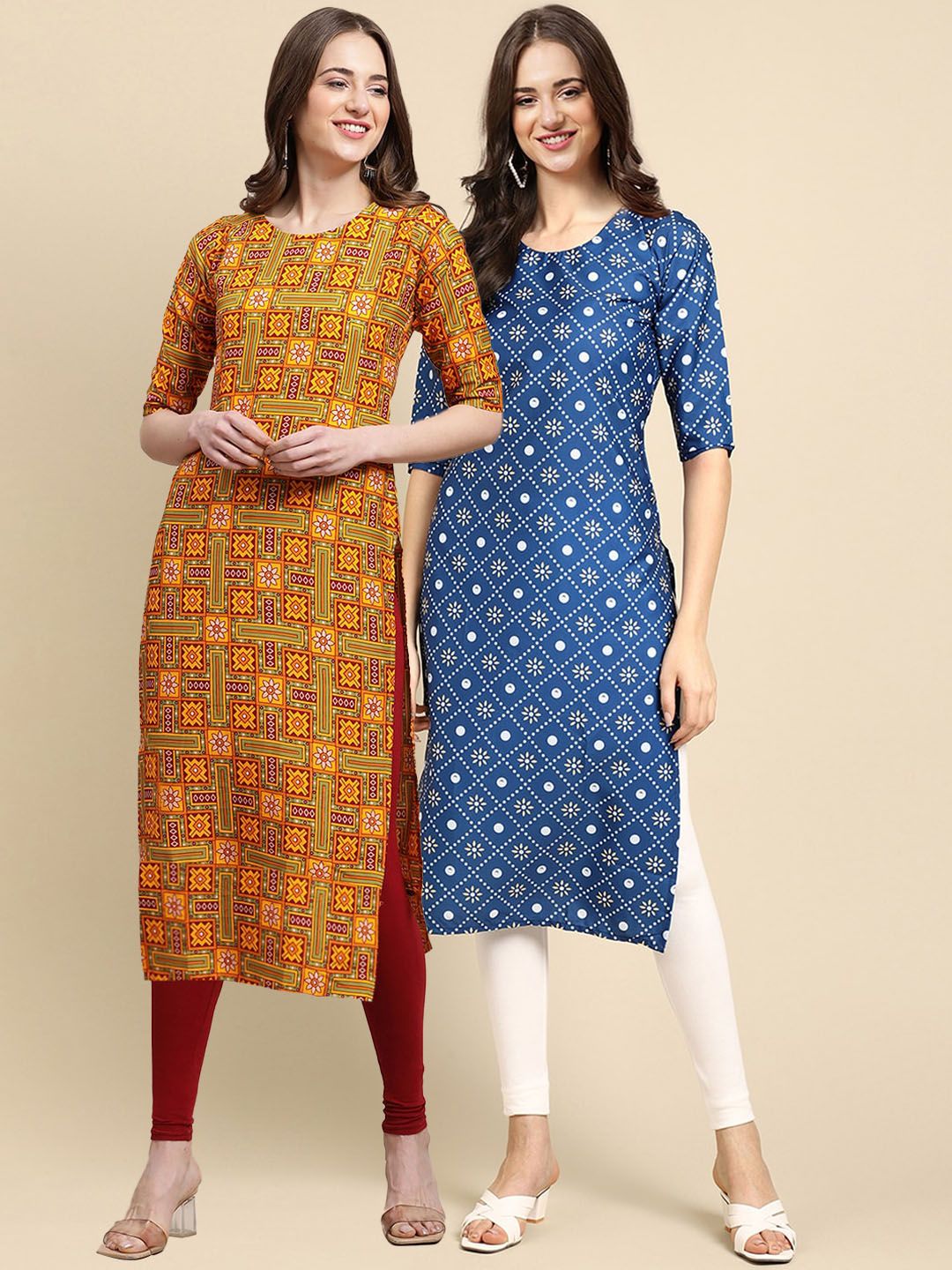 7threads KALINI Women Pack of 2 Floral Printed Kurta-picture-41