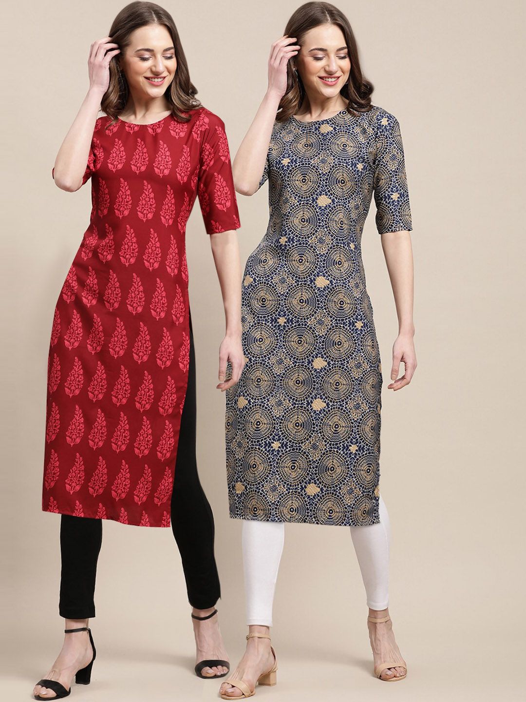 7threads KALINI Women Pack of 2 Floral Printed Kurta-picture-18