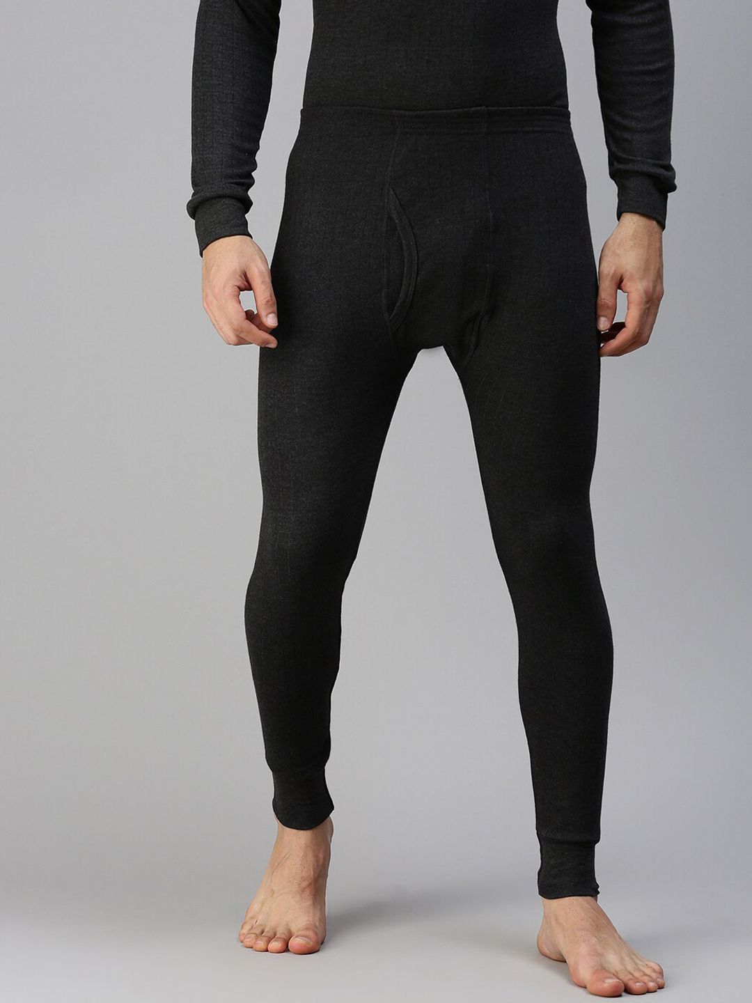 LUX PARKER Men Black Solid Thermal Bottoms-image-36