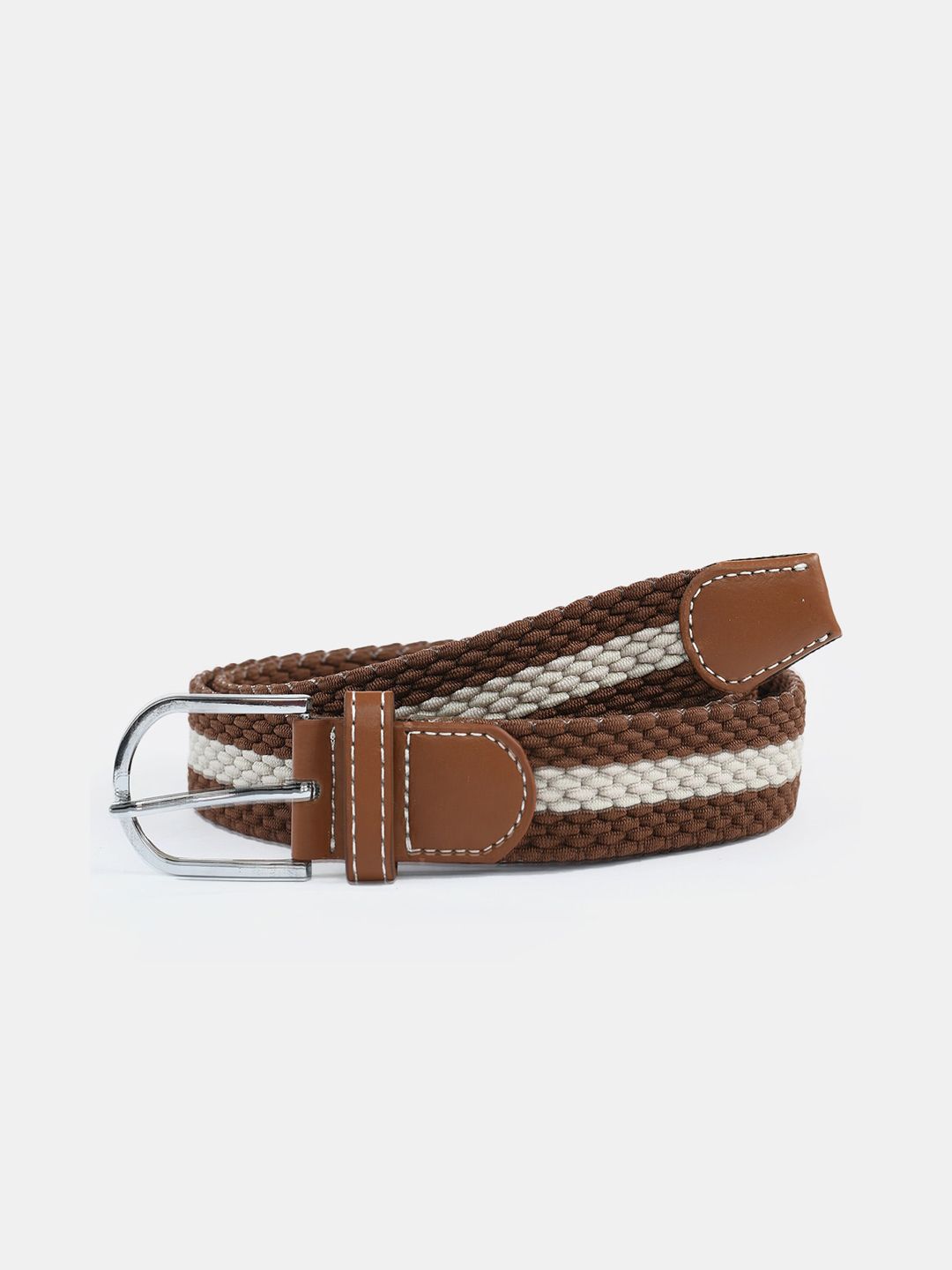 Kastner Men Brown & White Woven Design Canvas Belt-picture-41