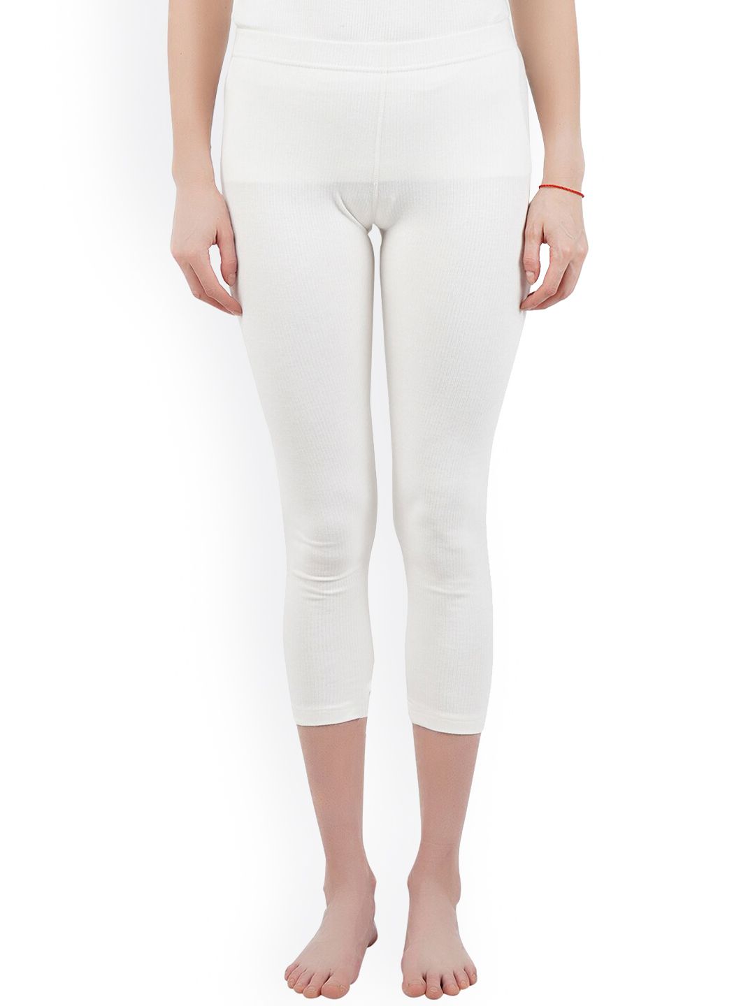 BODYCARE INSIDER Women White Solid Cotton Three Fourth Length Thermal Bottoms-picture-24