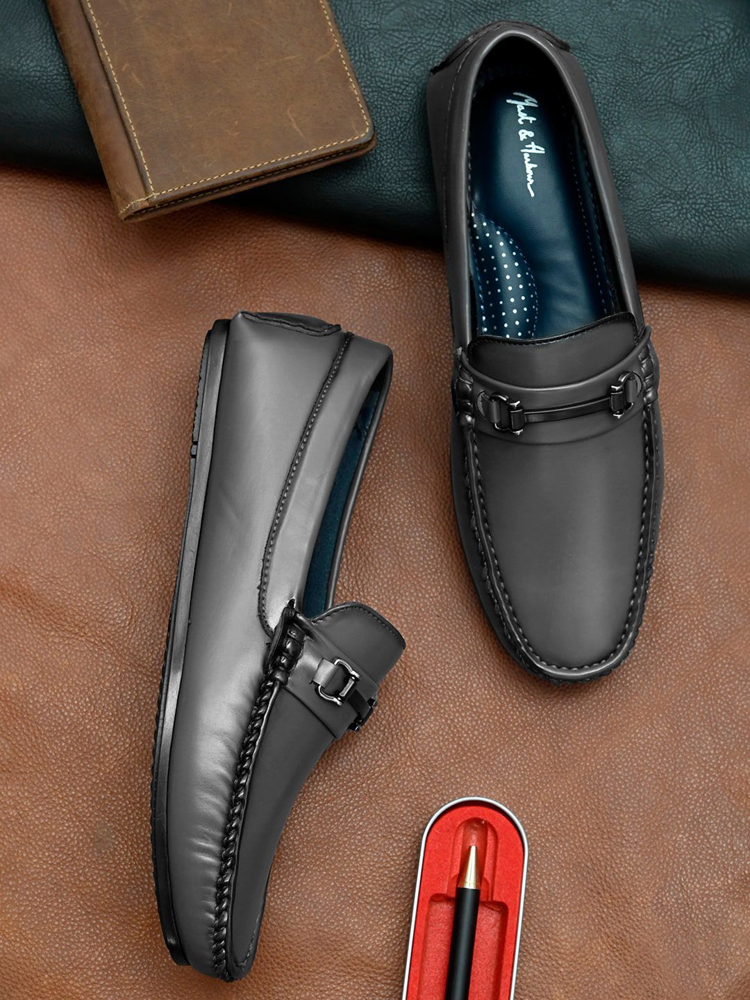 Mast & Harbour Men Grey PU Loafers