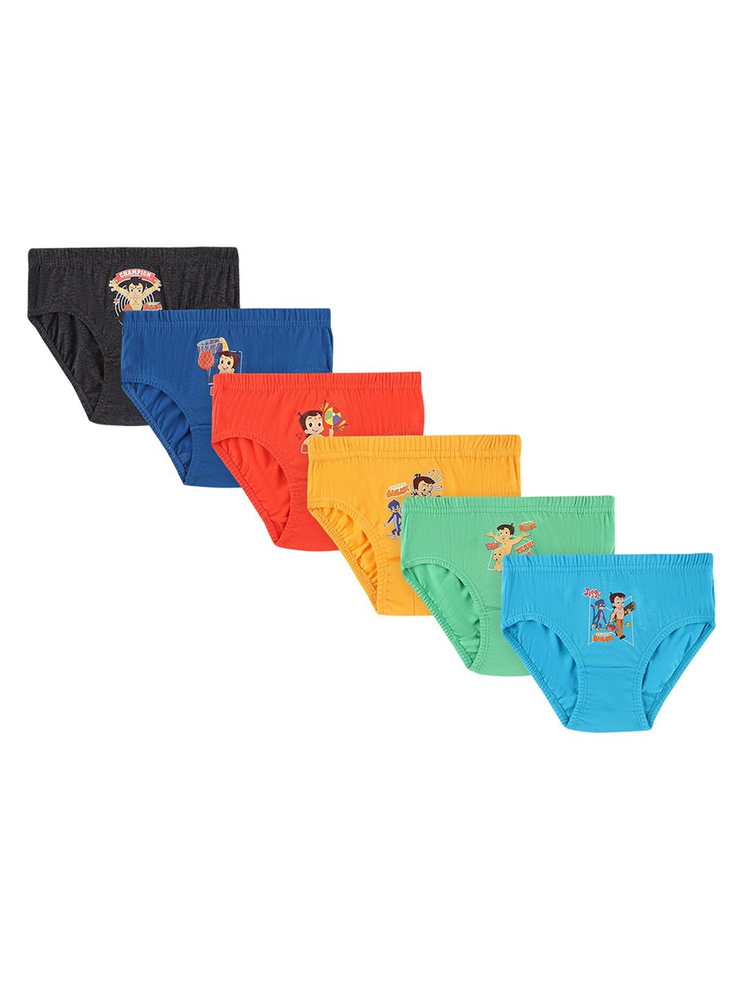 Bodycare Kids Boys  Pack Of 6 Assorted Chhota Bheem Cotton Basic Briefs-picture-38