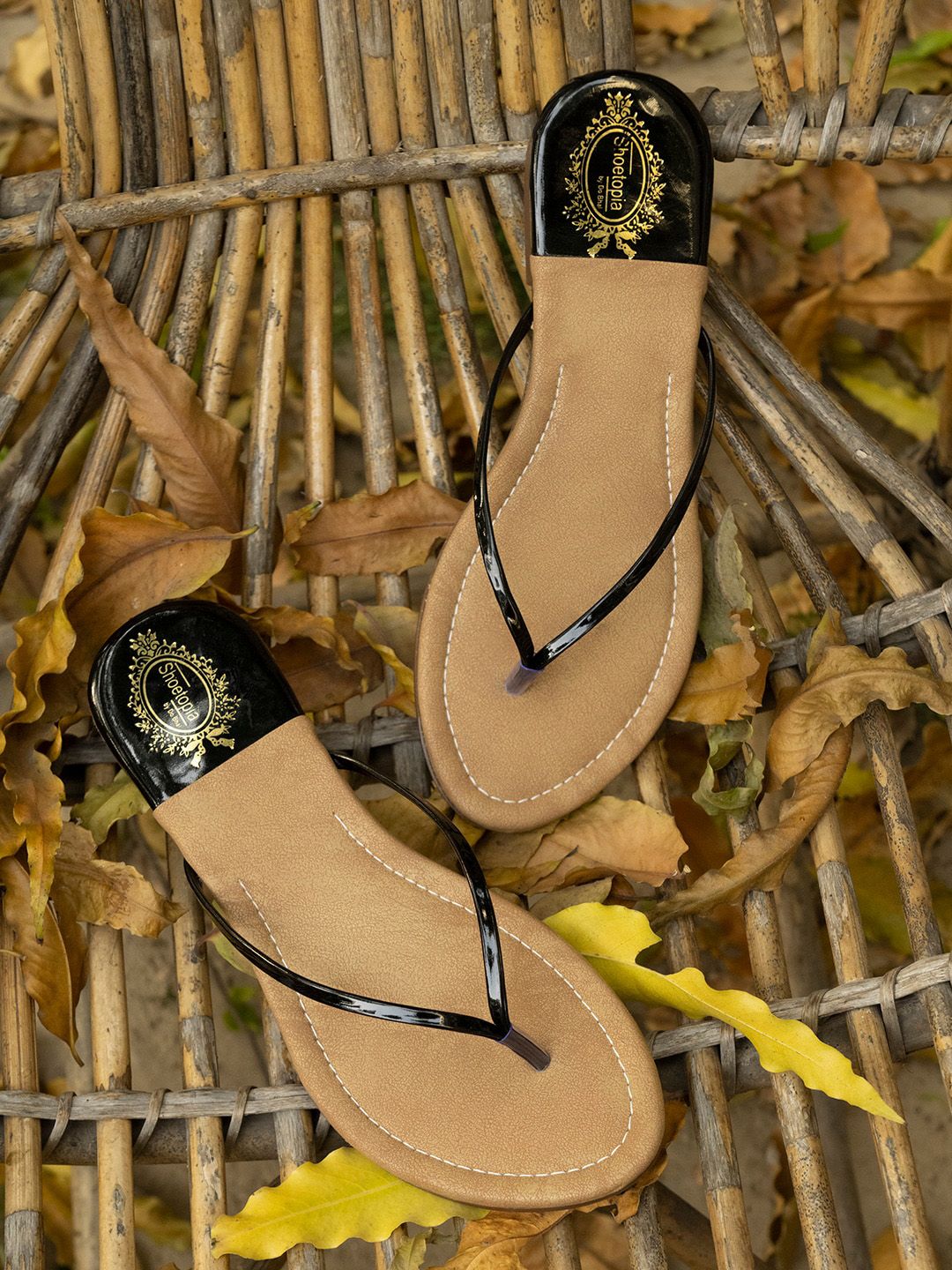 Shoetopia Girls Beige T-Strap Flats-image-29