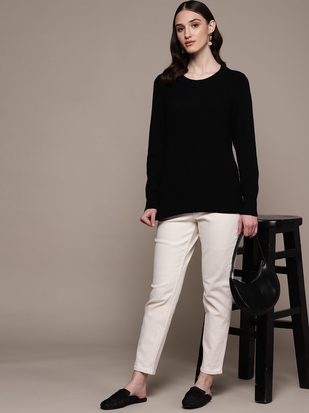 Macy's Karen Scott Women Pure Cotton Self-Design Pullover - Price