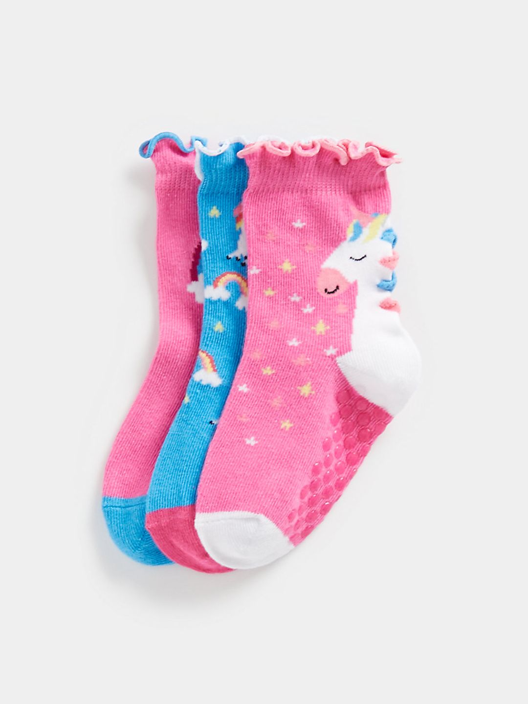 mothercare Girls Pack of 3 Ankle Length Socks-picture-33