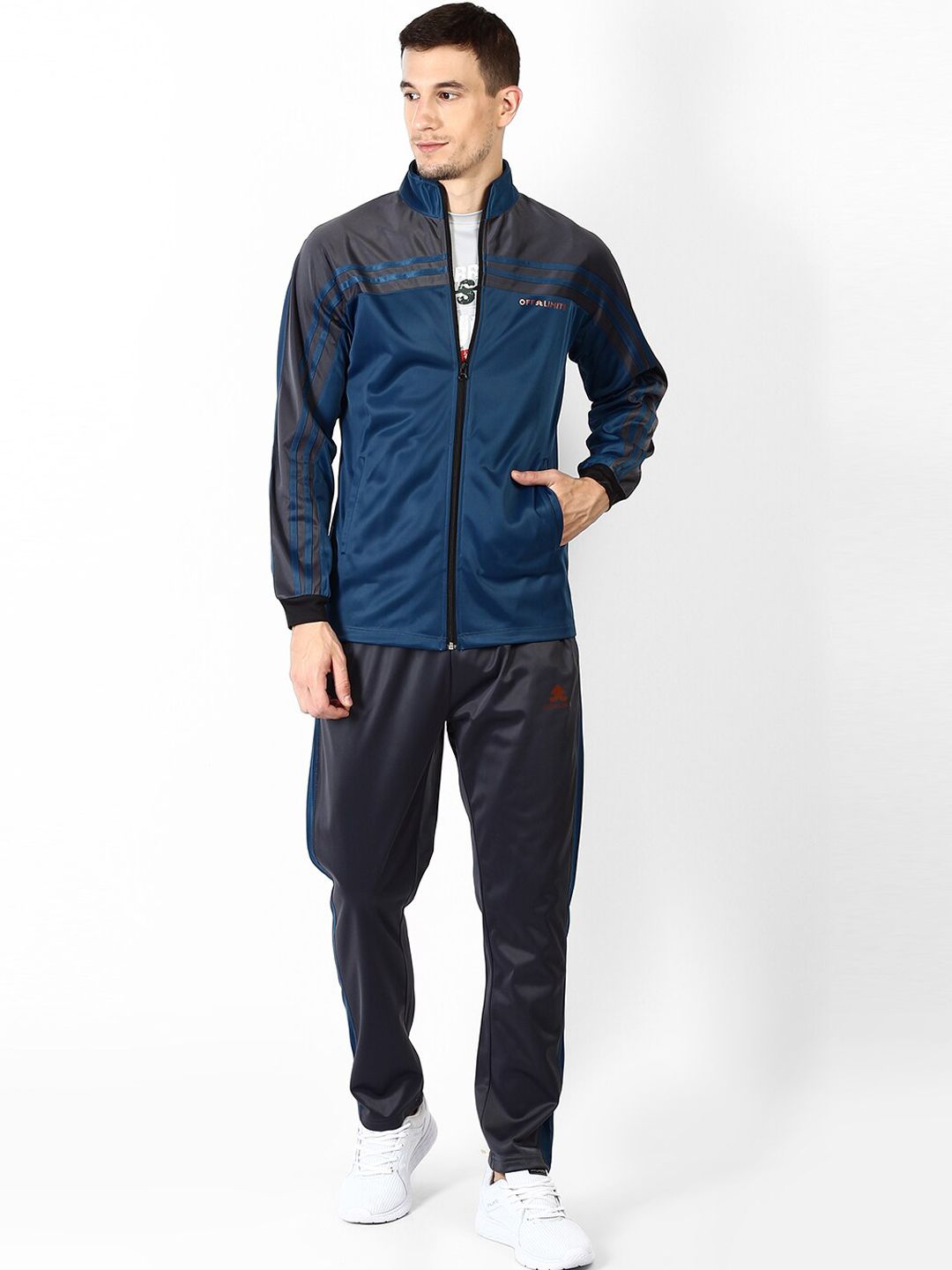 OFF LIMITS Men Teal & Black Solid Tracksuit-image-27