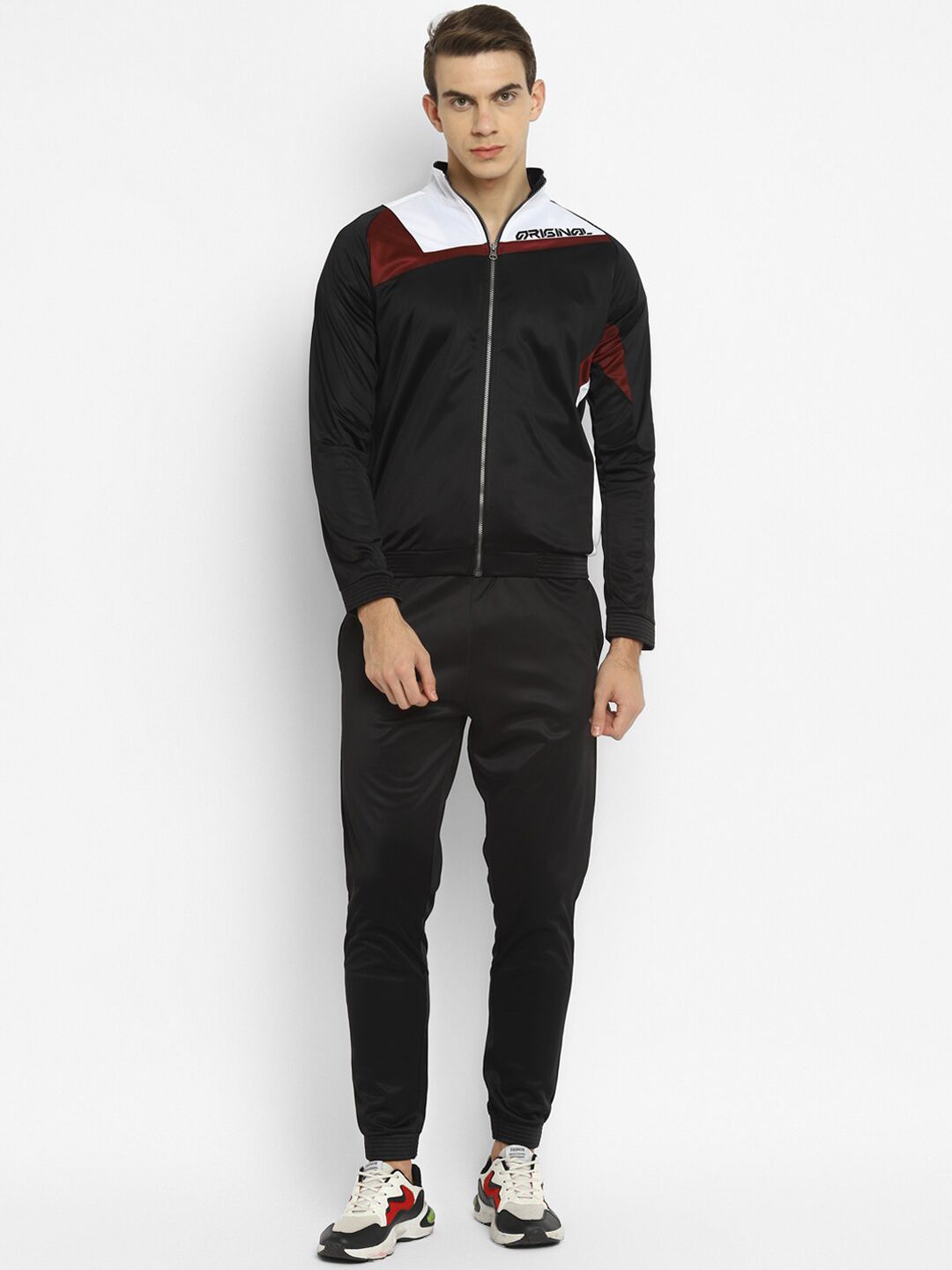 Yuuki Men Black & White Solid Tracksuits-picture-13
