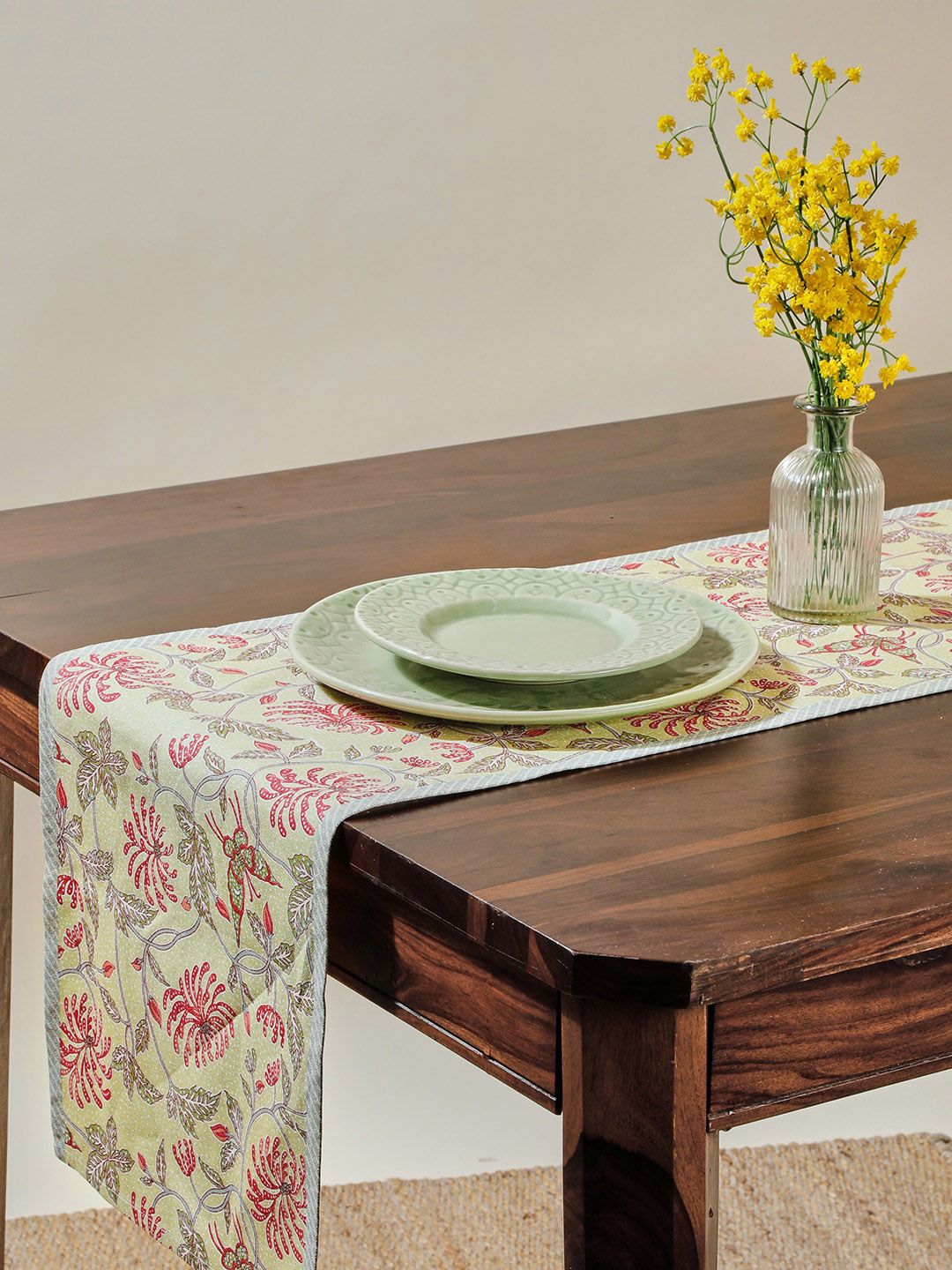 Fabindia Green Printed Adira Pure Cotton Table Runner-picture-15