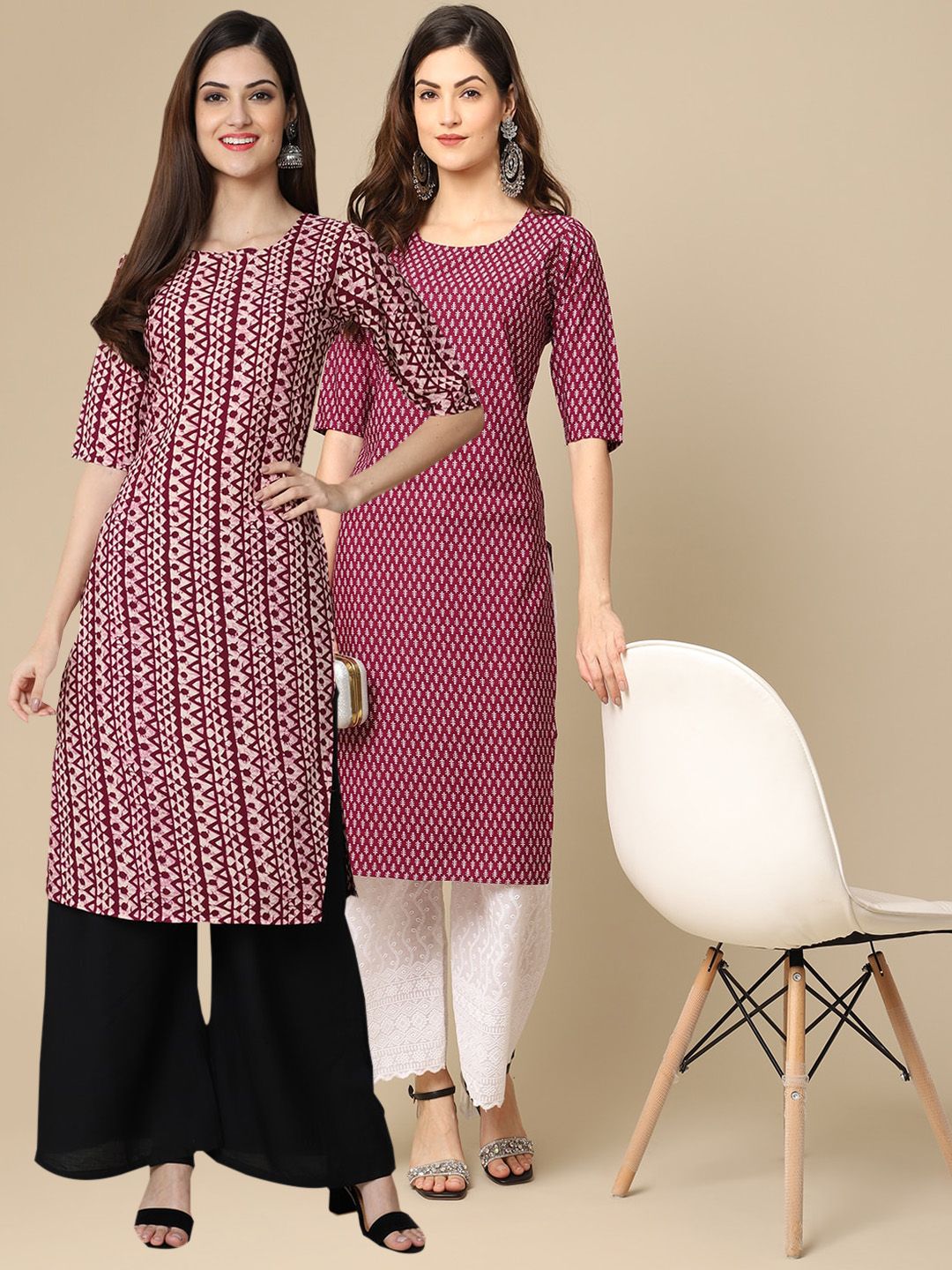 7threads KALINI Women Multicoloured Pack of 2 Digital Printed Straight Kurta-picture-20