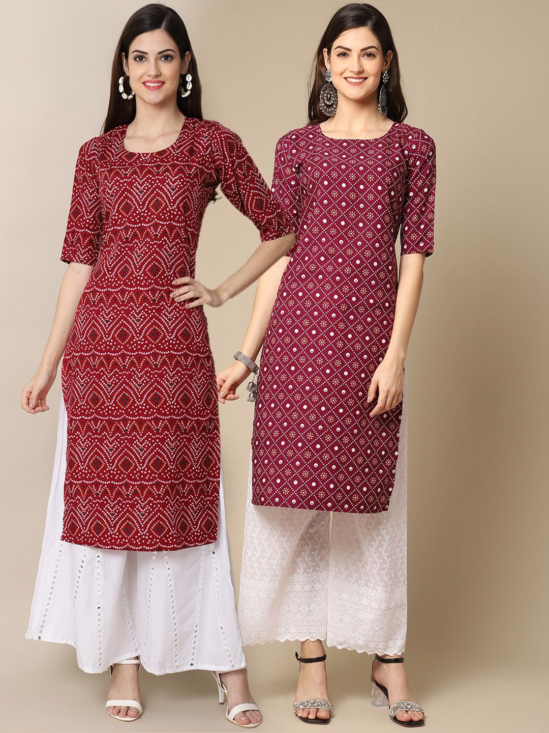 7threads KALINI Women Multicoloured Pack Of 2 Ethnic Motifs Printed Crepe Kurta-picture-39