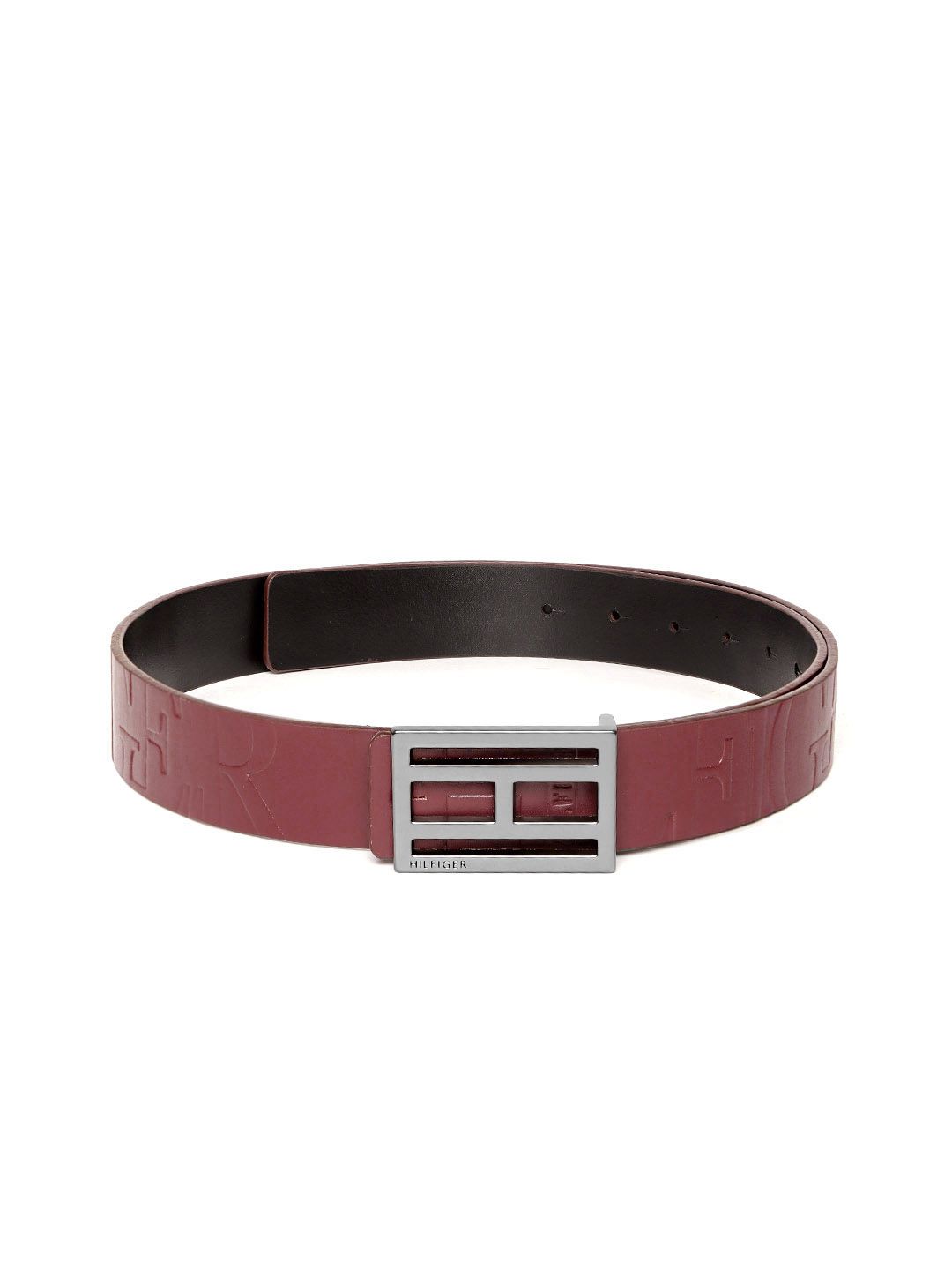 Tommy Hilfiger Men Burgundy Reversible Leather Belt-picture-35