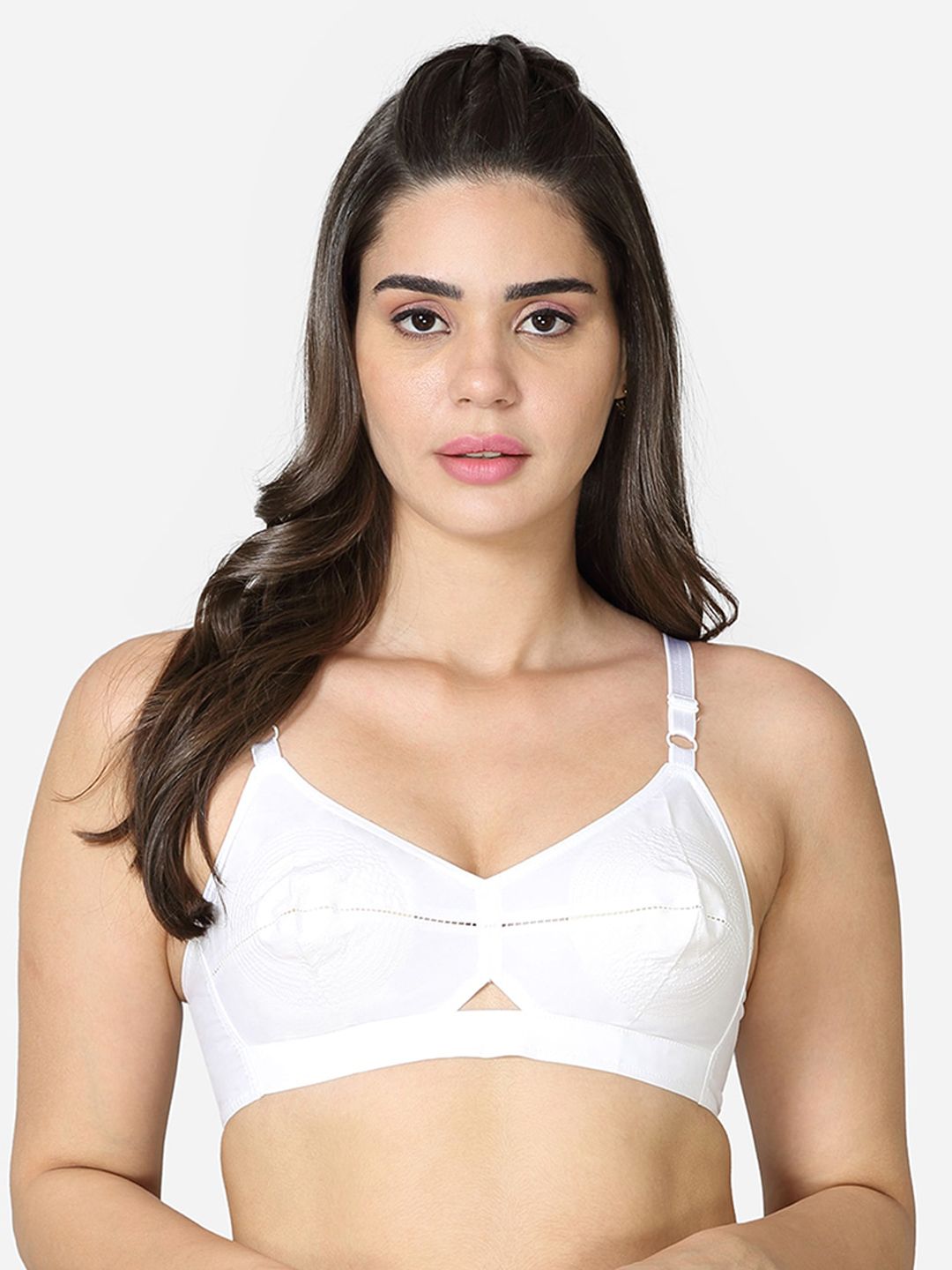 VStar White Non Padded Non-Wired Everyday Bra-ROSEUBACK-B