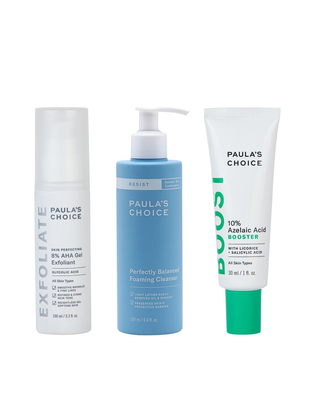 Paulas Choice Set of Azelaic Acid Booster Gel - AHA Face Gel - Balanced Foaming Cleanser-image-24