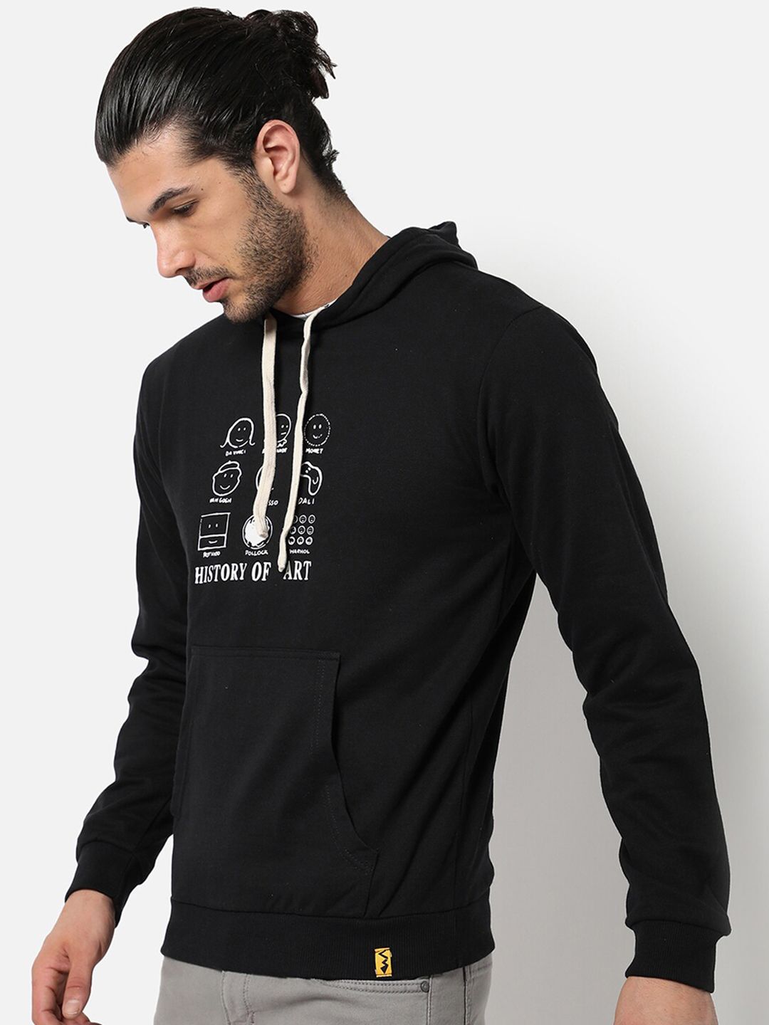 cahoot Campus Sutra Men Black Printed Hooded Sweatshirt-picture-19