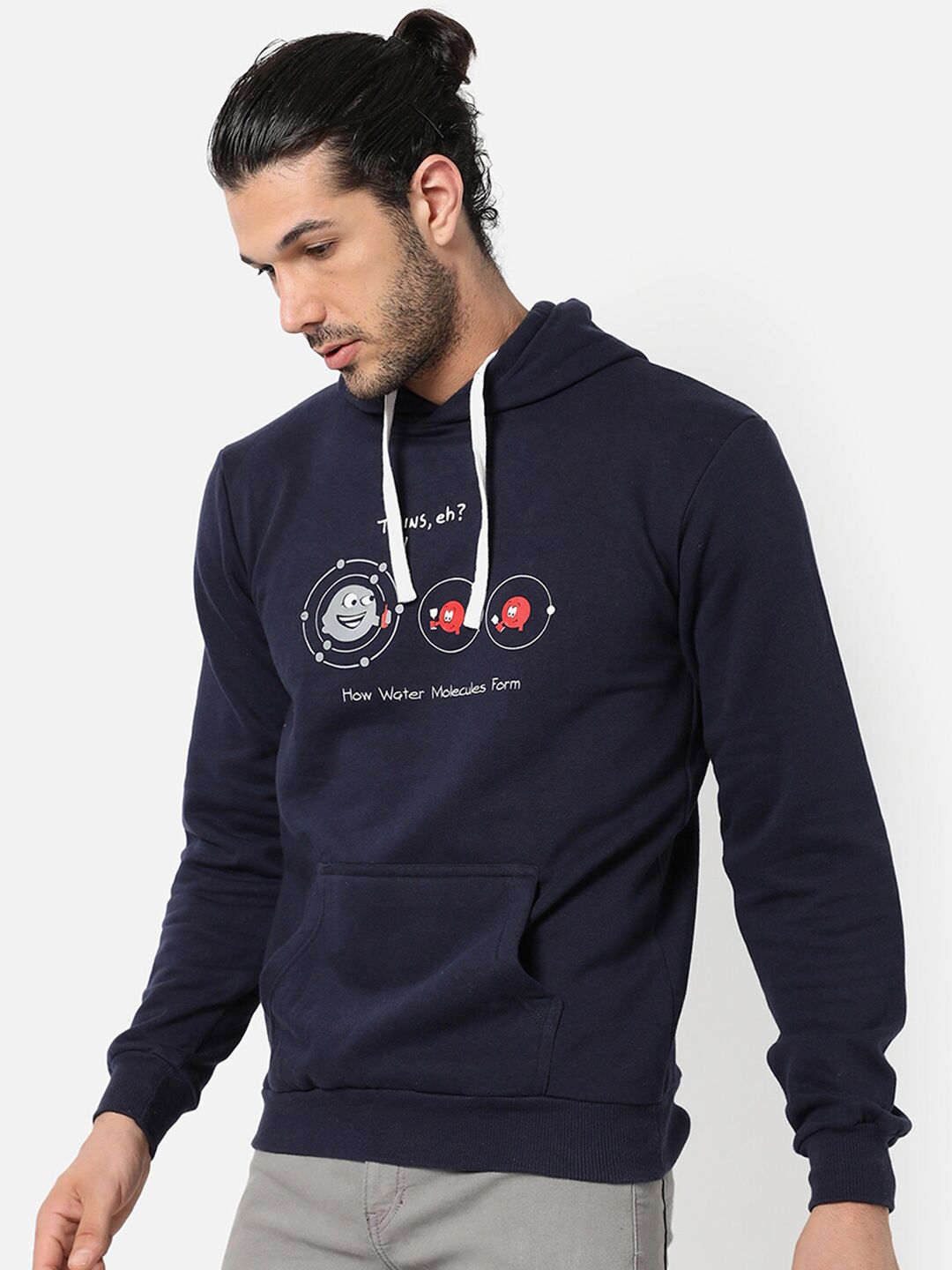 cahoot Campus Sutra Men Blue Printed Hooded Sweatshirt-picture-21