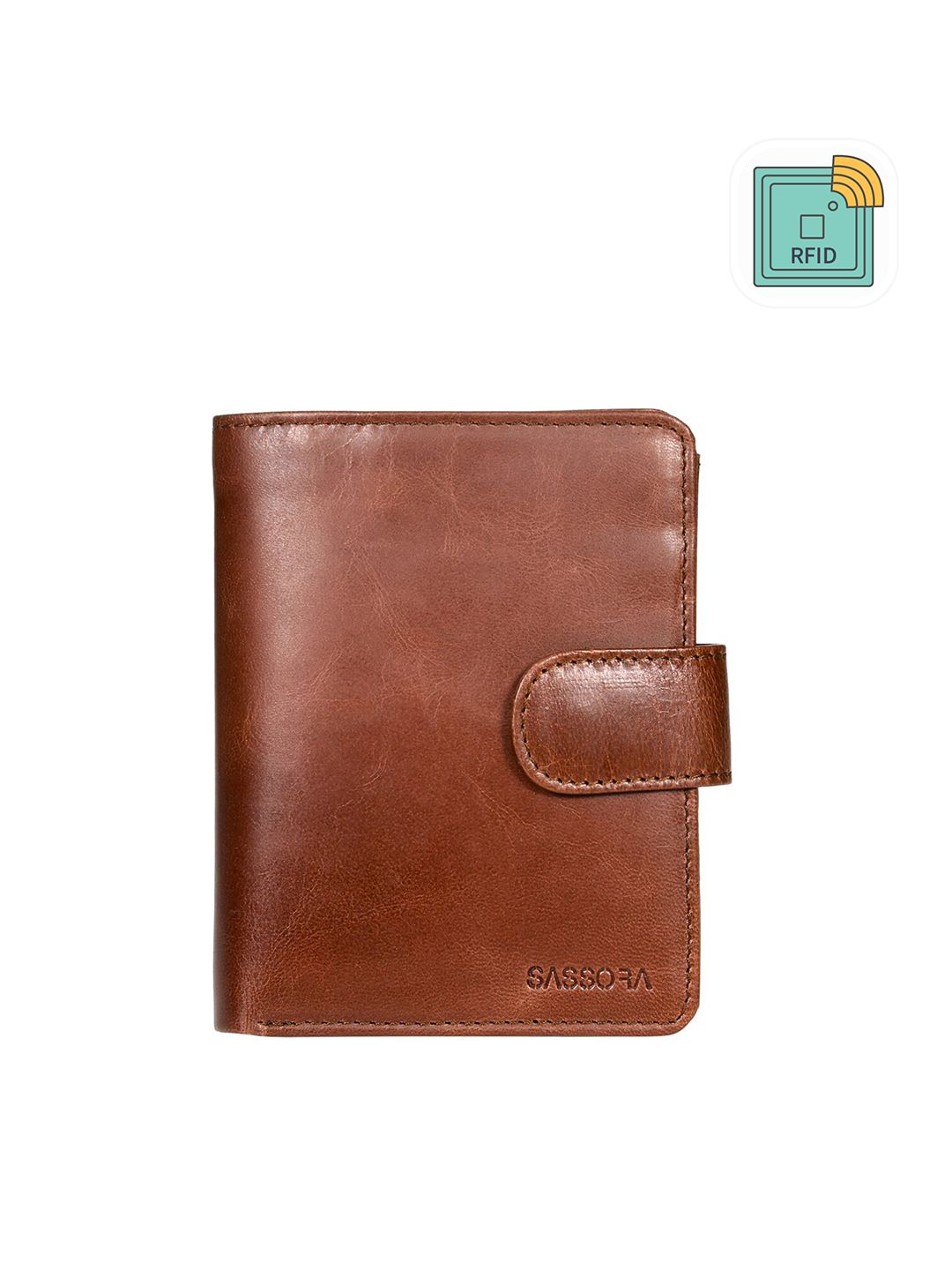 Sassora Men Brown Leather Two Fold Wallet-image-19