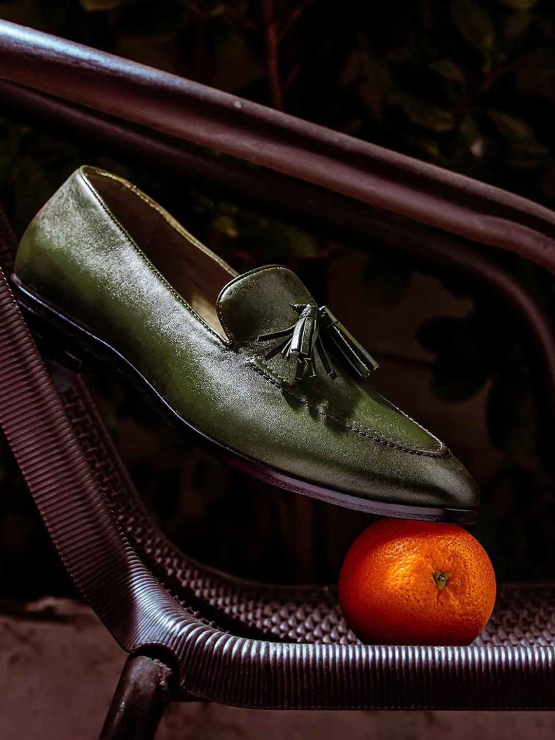 Saint G Men Olive Green Leather Tassel Loafers-picture-12