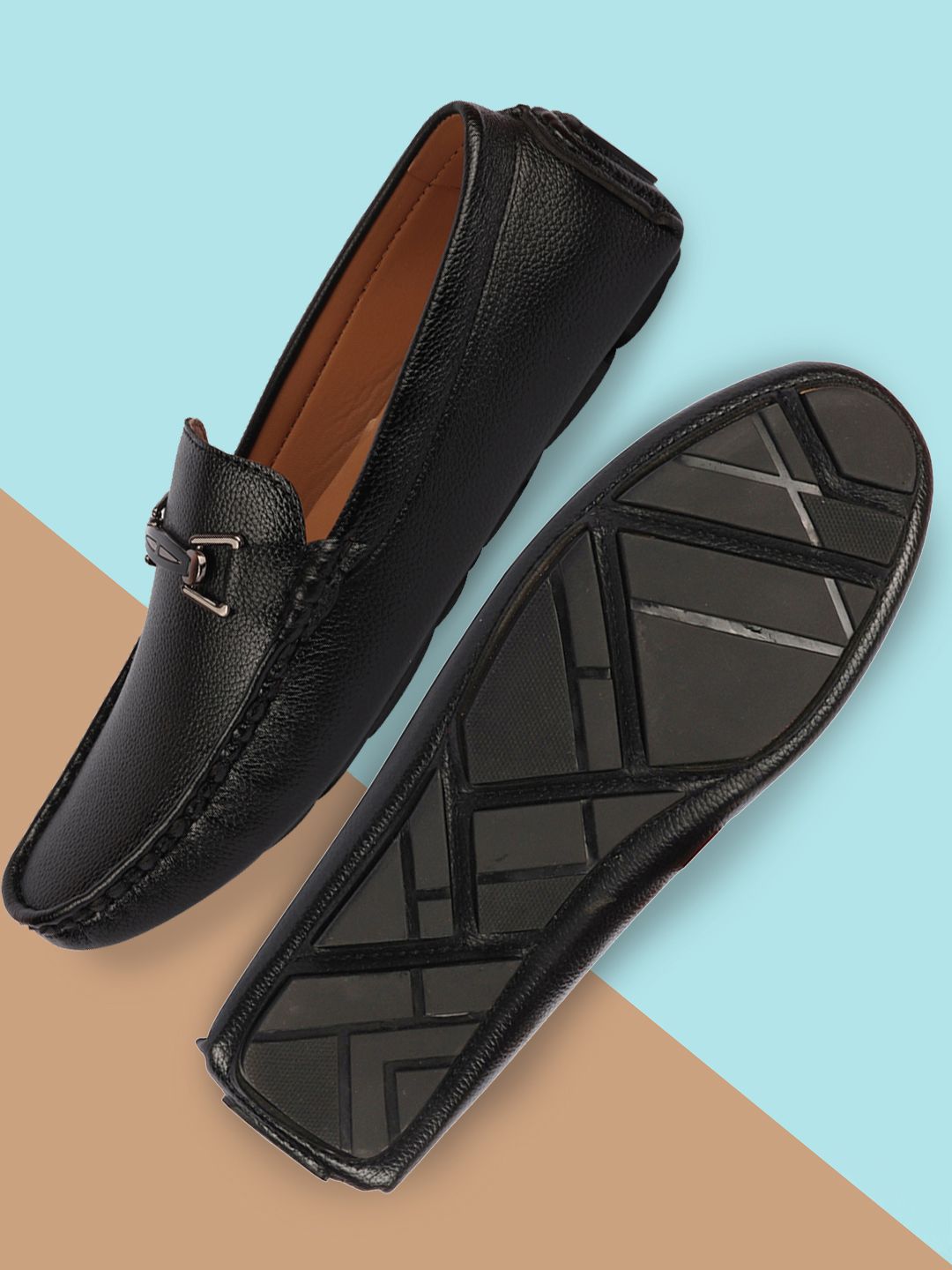 FAUSTO Men Black Casual Slip On PU Loafers-picture-31