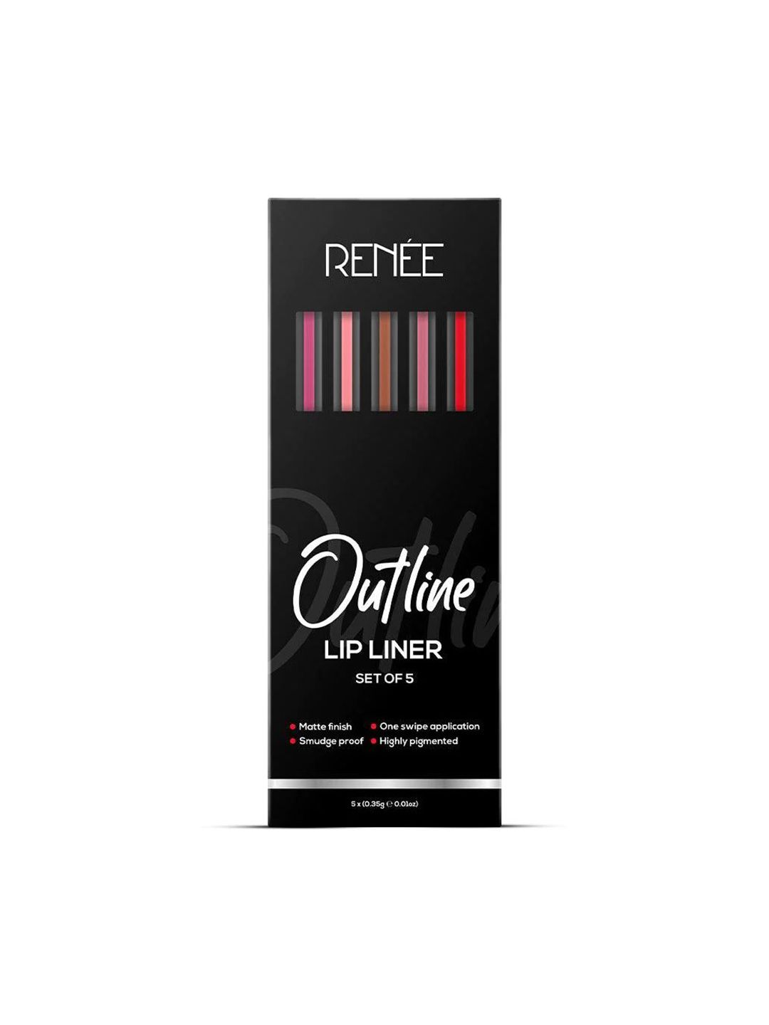 Renee Set Of 5 Outline Lip Liners - 0.35g each-image-17