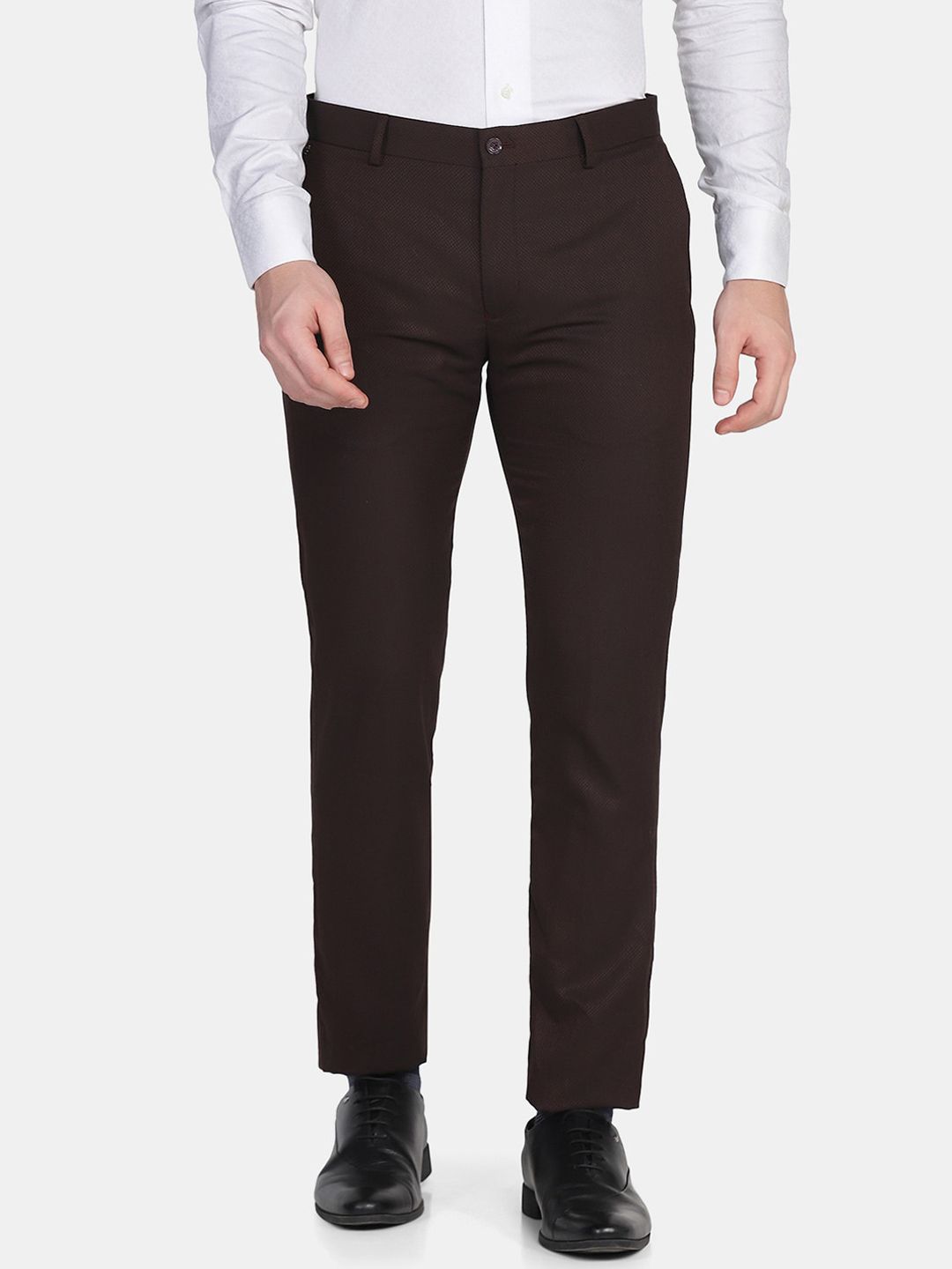 Blackberrys Men Burgundy Slim Fit Formal Trouser-picture-35