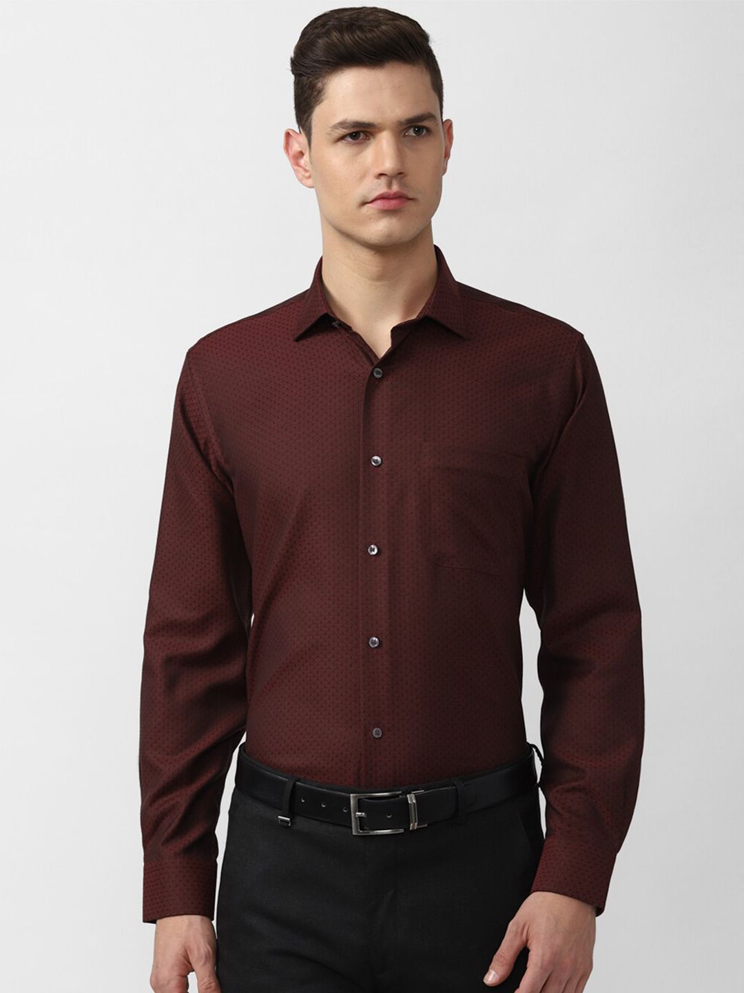 Van Heusen Men Brown Formal Cotton Shirt-picture-10