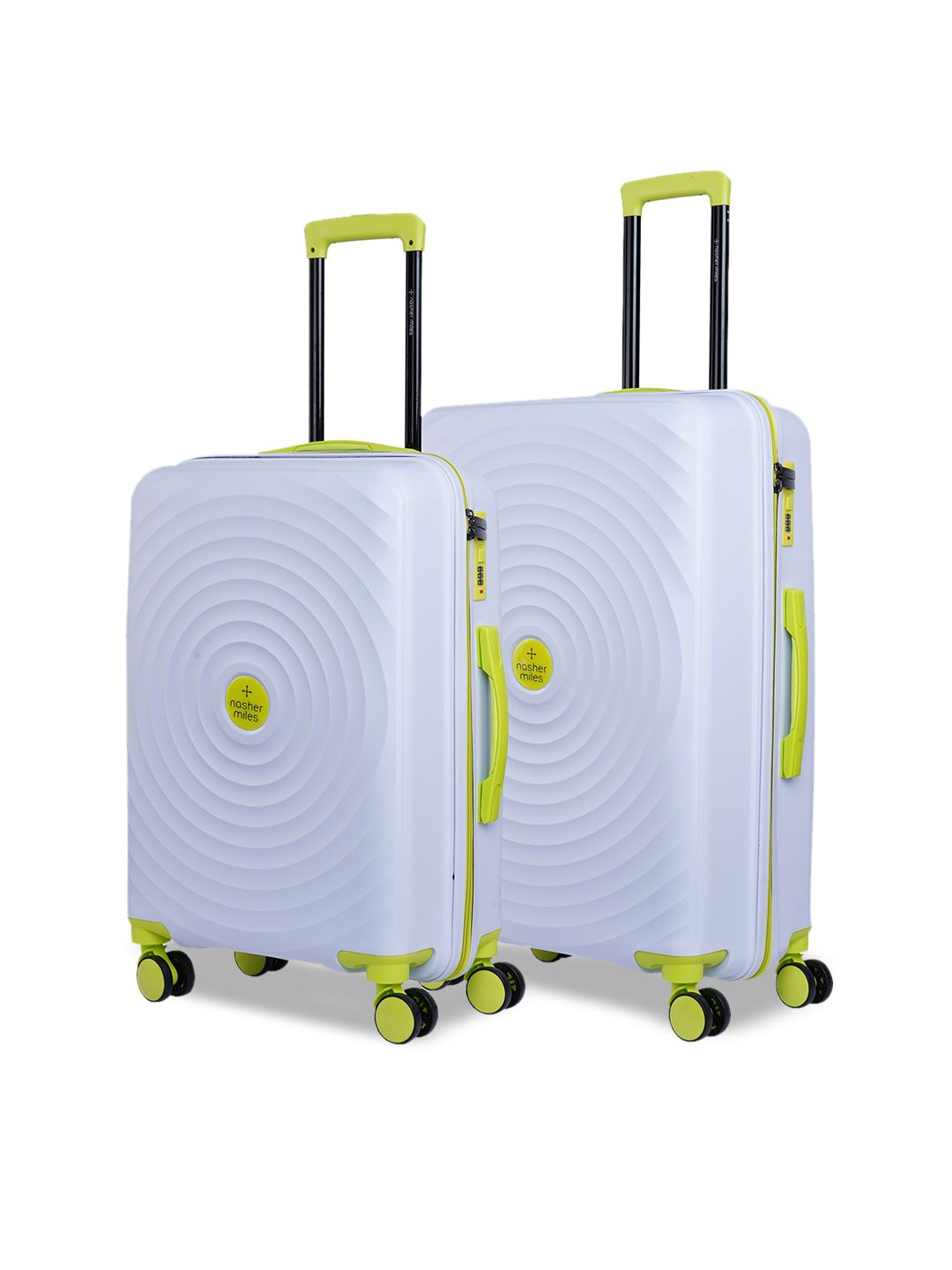Nasher Miles Set Of 2 Lavender & Fluorescent Green Textured Hard-Sided Trolley Bags-picture-25