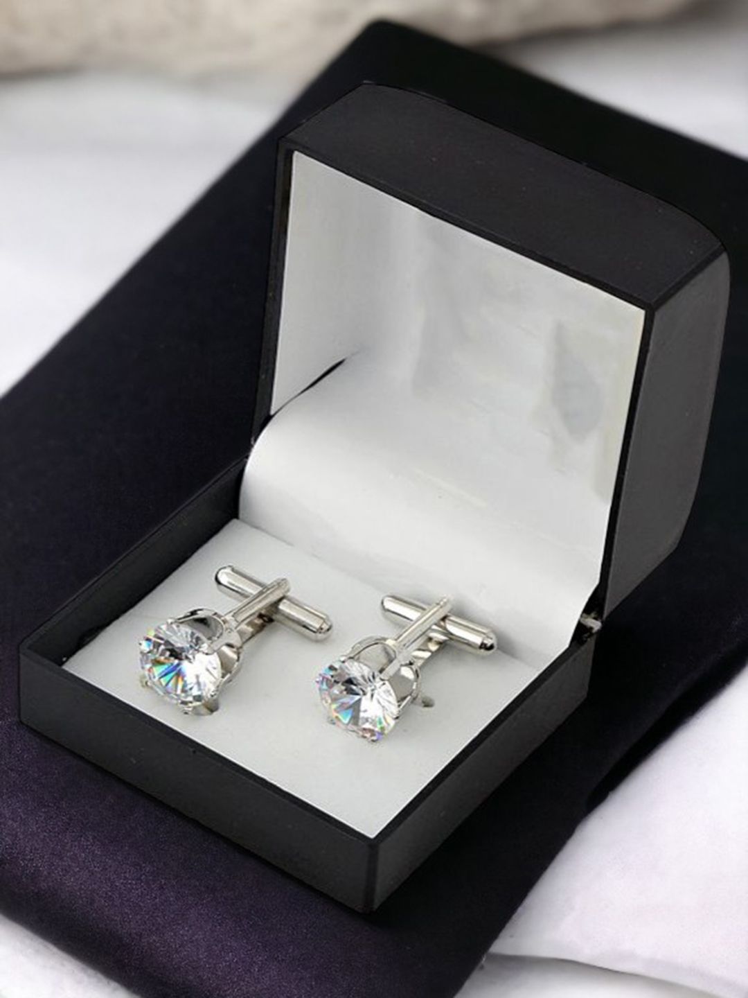 LUCKY JEWELLERY White Silver Plated Cufflink-picture-33