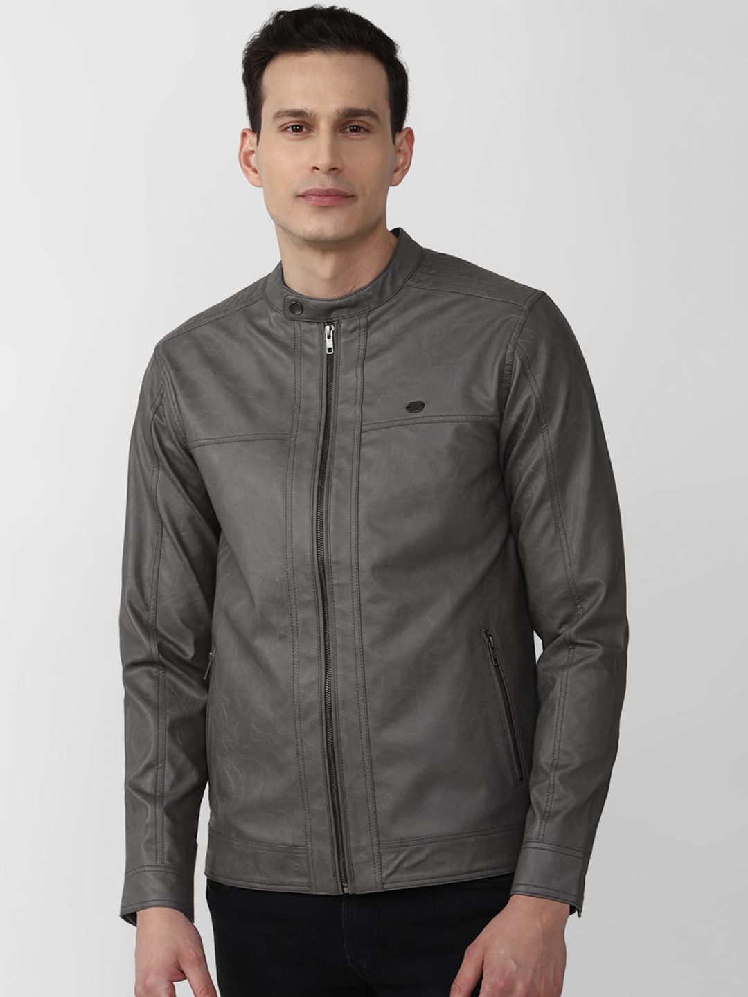 Leather jacket peter england on sale
