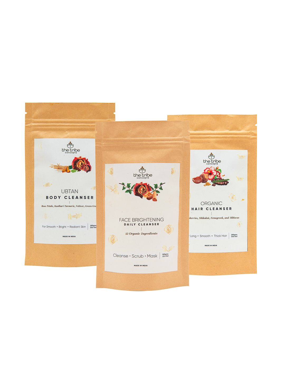 The Tribe Concepts Set Of 3 Peach-Coloured Top To Toe Cleansers Kit-image-35