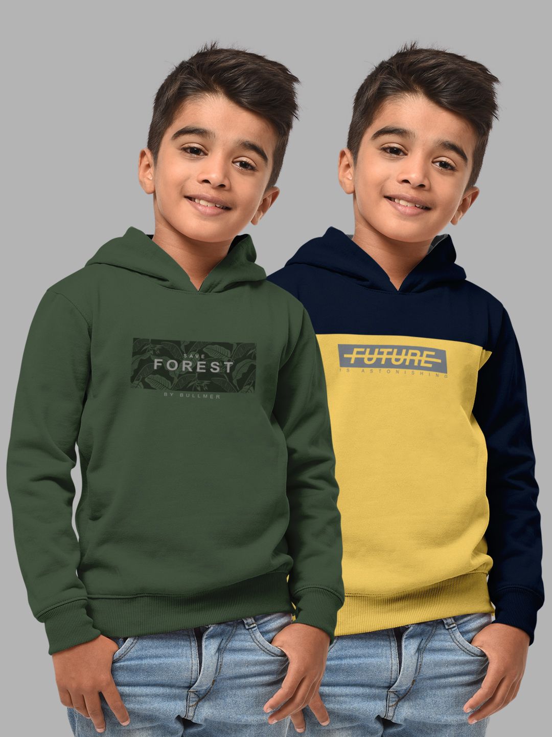 HELLCAT Boys Pack Of 2 Graphic Printed Hooded Sweatshirts - Price