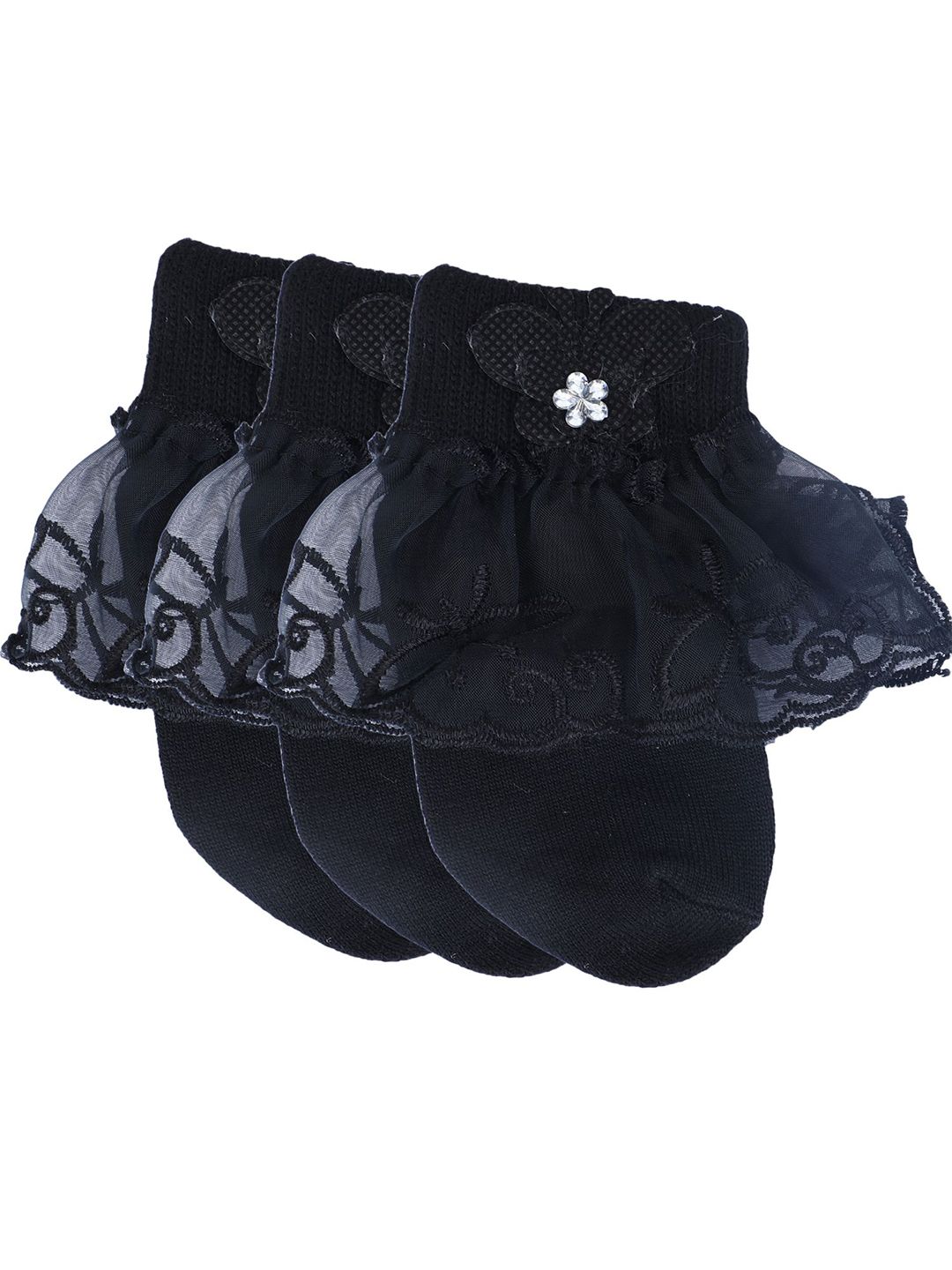 N2S NEXT2SKIN Girls Pack Of 3 Patterned Ankle-Length Socks-picture-21