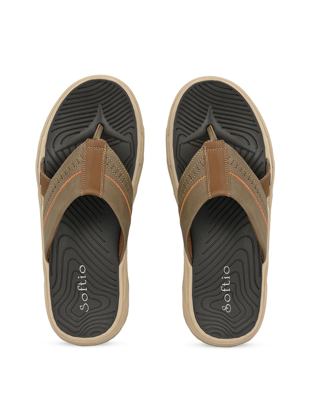 SOFTIO Men Olive Green Thong Flip-Flops-picture-50