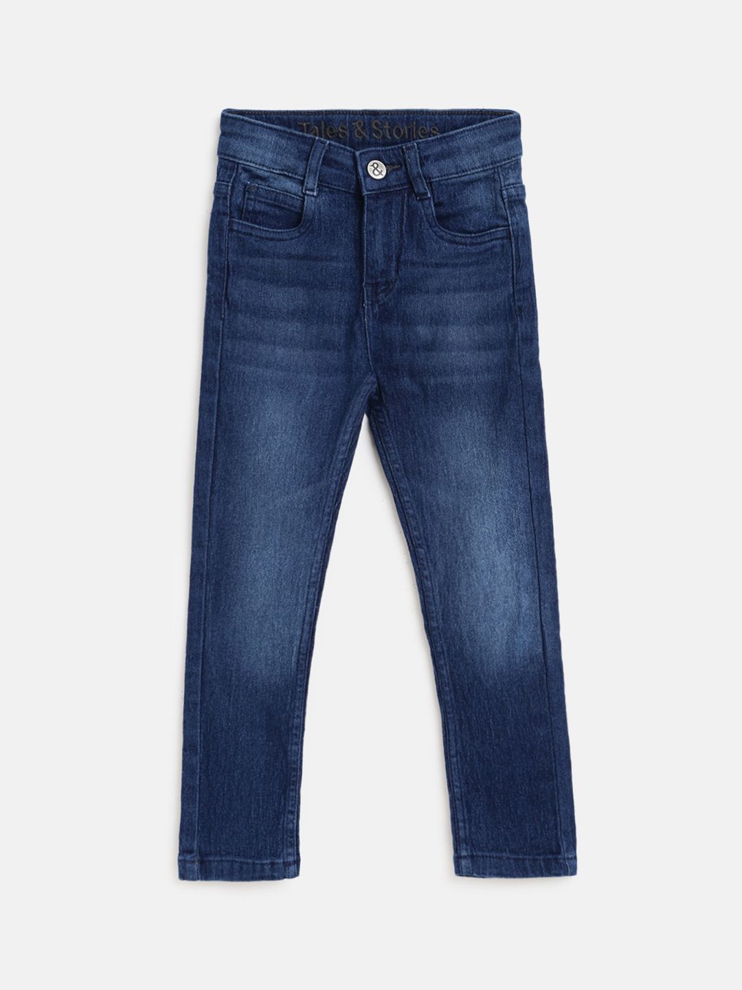 TALES & STORIES Boys Blue Slim Fit Light Fade Stretchable Denim Jeans-picture-25