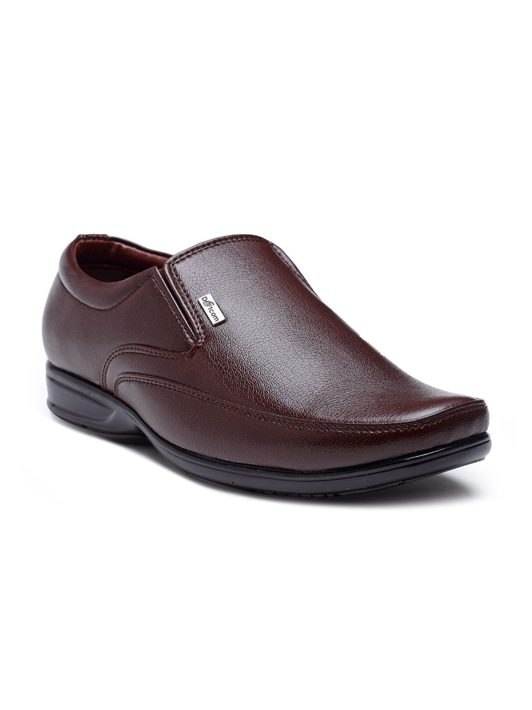 Action Men Brown Solid  Leather Formal Slip On Shoes-image-38