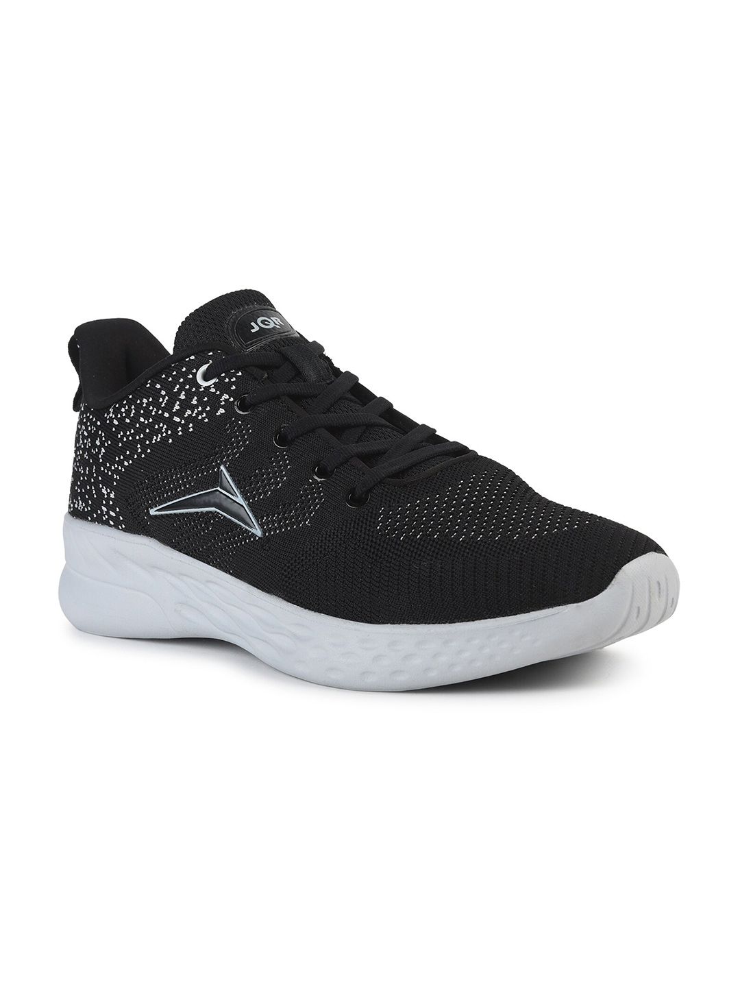 JQR Men SOFT-001 Black Mesh Running Lace Up Mid-Top Sports Shoes-image-2