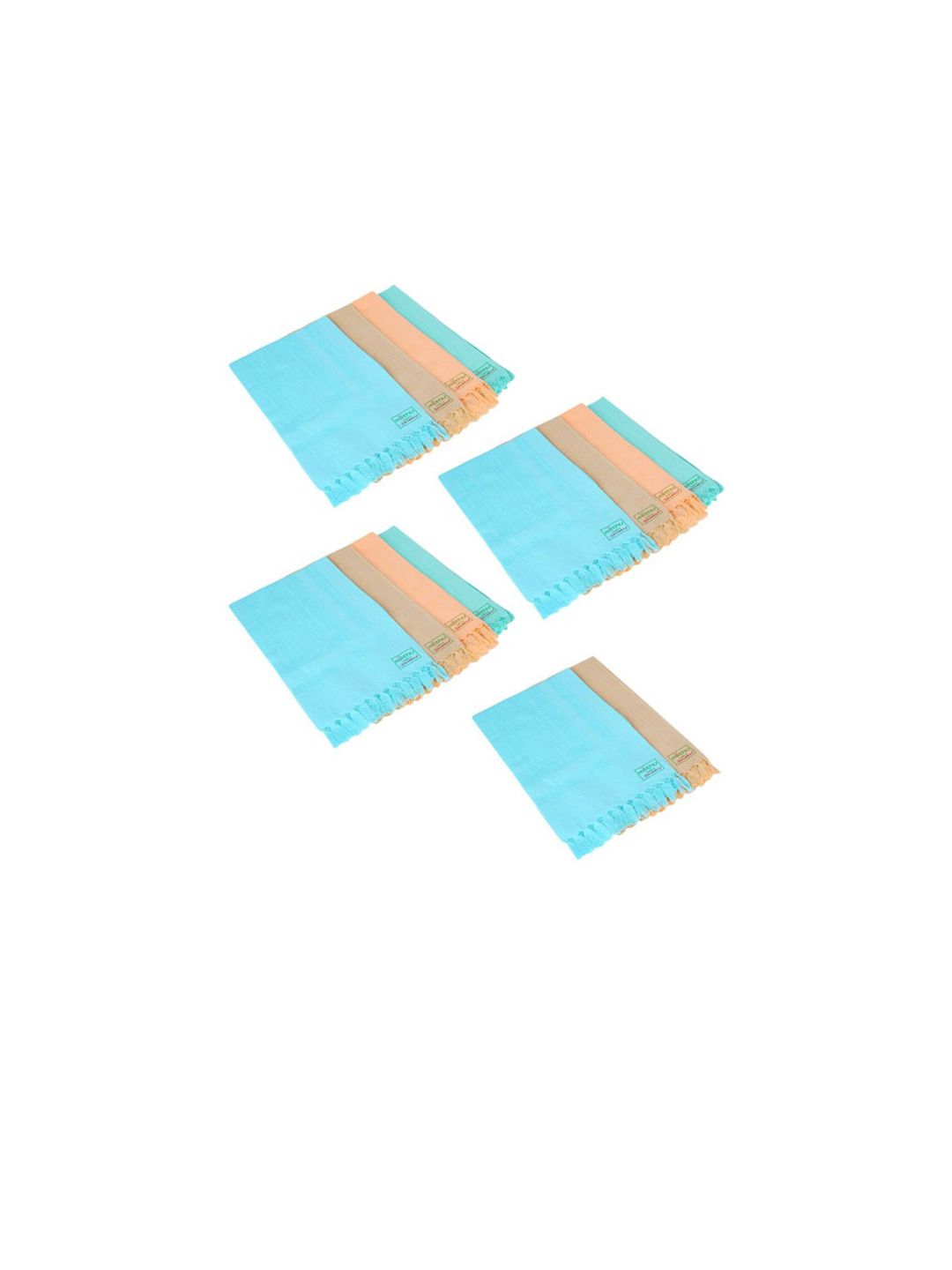 Ramraj Pack of 14 Cotton Solid Multicolor 110 GSM Towel Set-image-34
