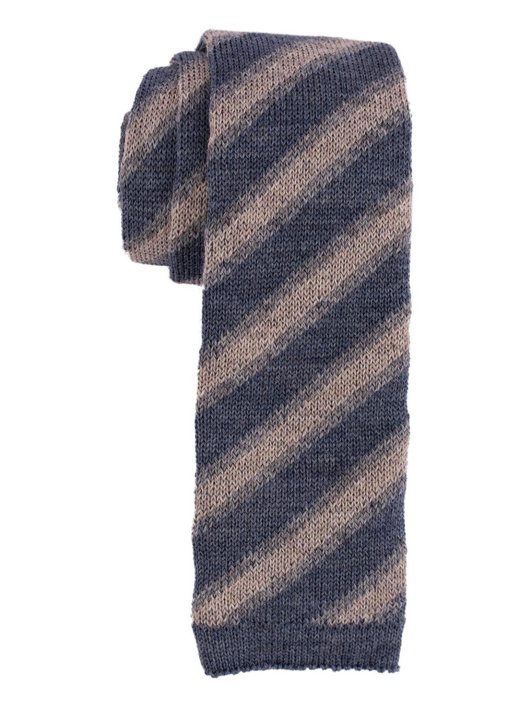 The Tie Hub Men Italian Woolen Blue Necktie-image-24