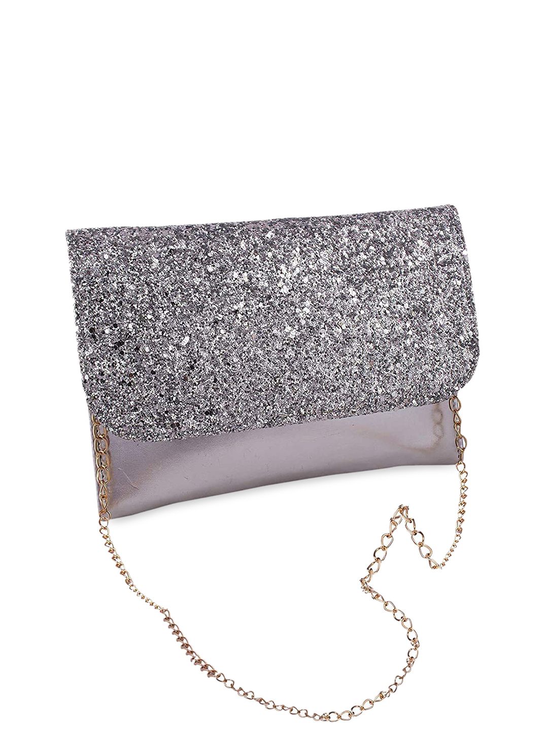 Buy Dn Creation DN Creation Silver-Toned PU Structured Sling Bag at Redfynd