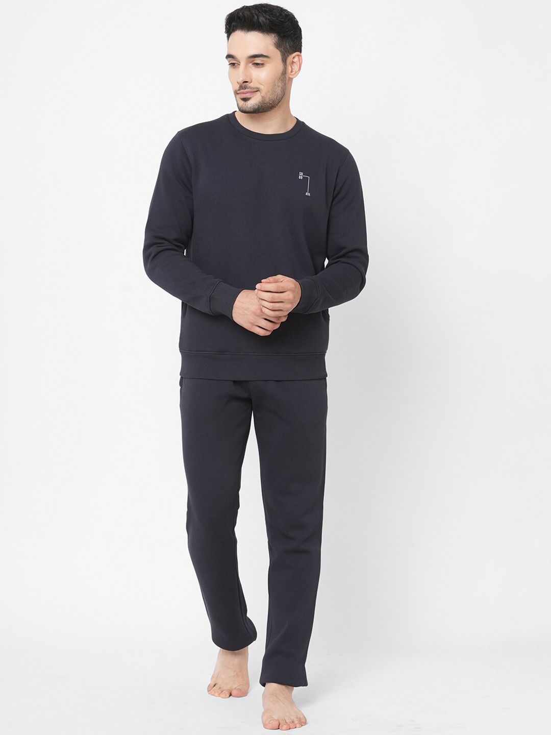 Sweet Dreams Men Navy Blue Solid Tracksuits-picture-43