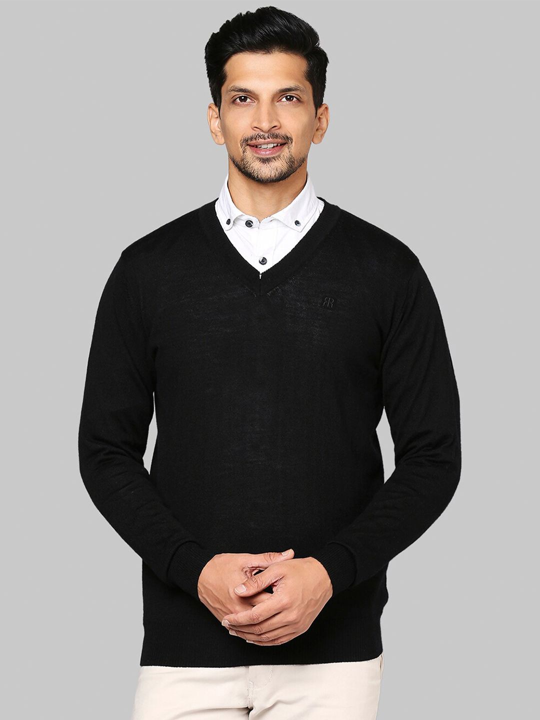 Raymond Men Black Solid Pullover-picture-35