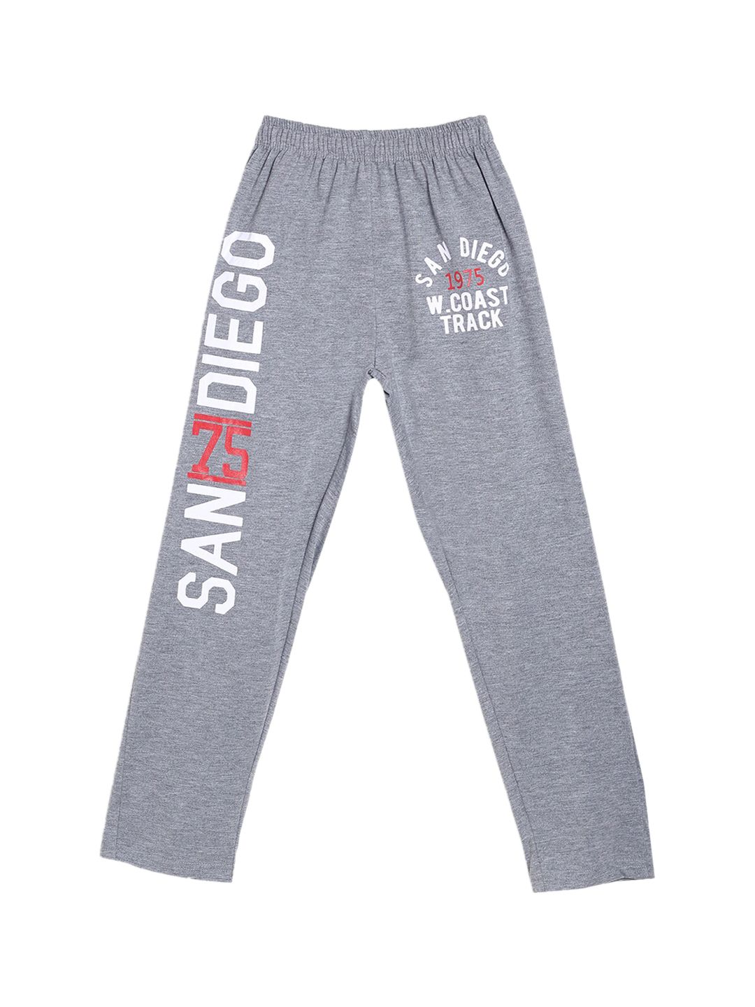 SWEET ANGEL Boys Grey Melange Printed Relaxed Fit Track Pants-picture-38