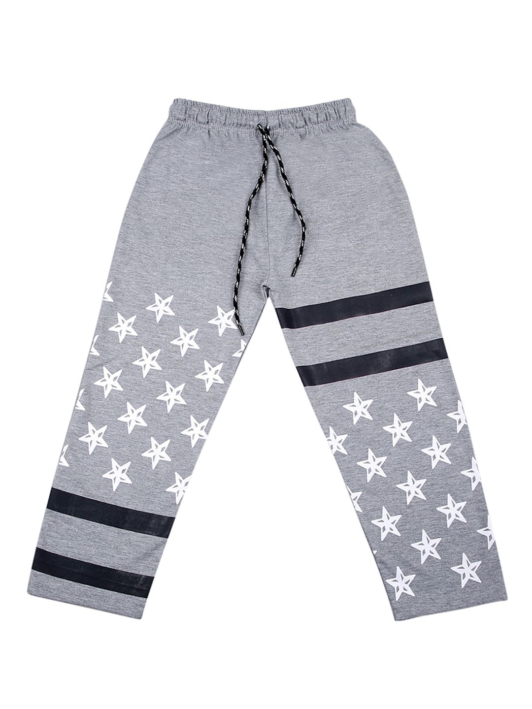 SWEET ANGEL Boys Grey Melange Printed Cotton Relaxed Fit Track Pants-picture-37