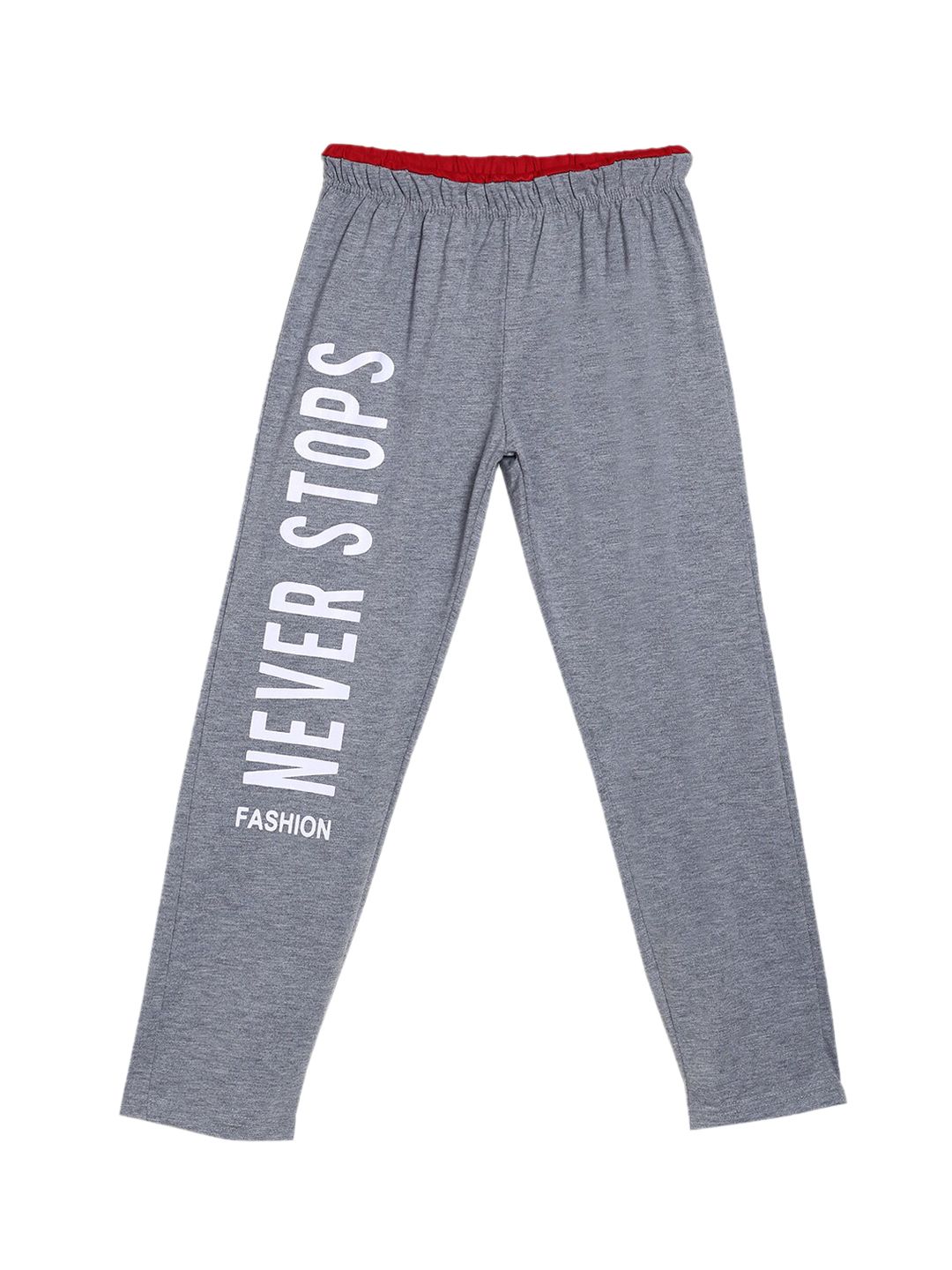 SWEET ANGEL Boys Grey Melange Printed Relaxed-Fit Pure Cotton Track Pants-picture-12