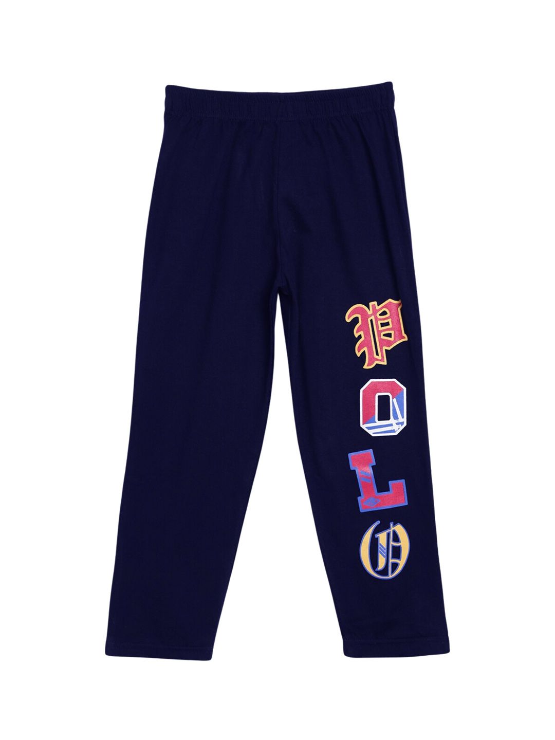 SWEET ANGEL Boys Navy Blue Printed Cotton Relaxed Fit Track Pants-picture-40
